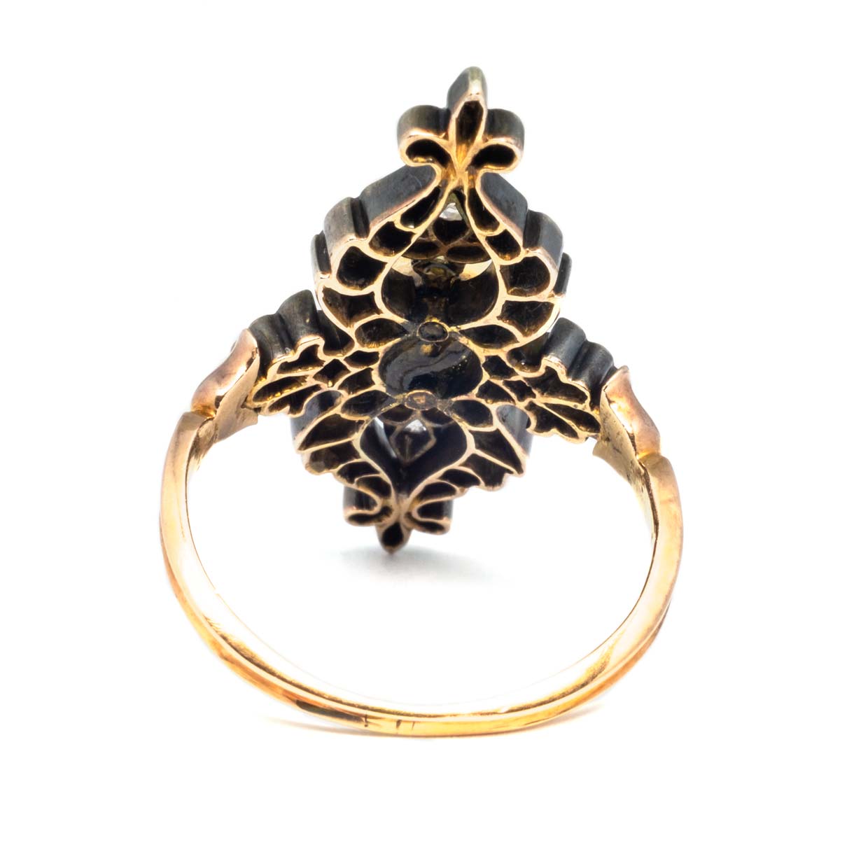 Anello Perla e Diamanti Primi 1800