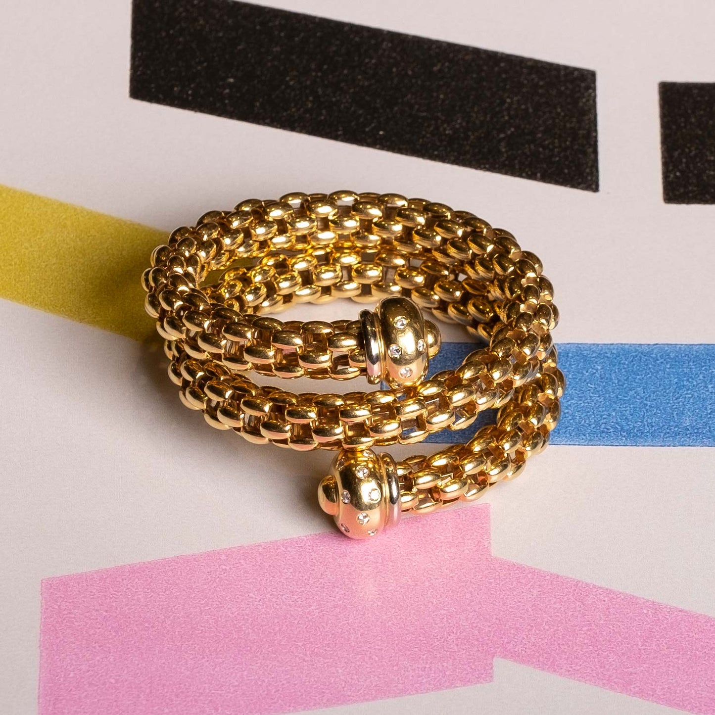 Gold and Diamonds Bracelet signed FOPE