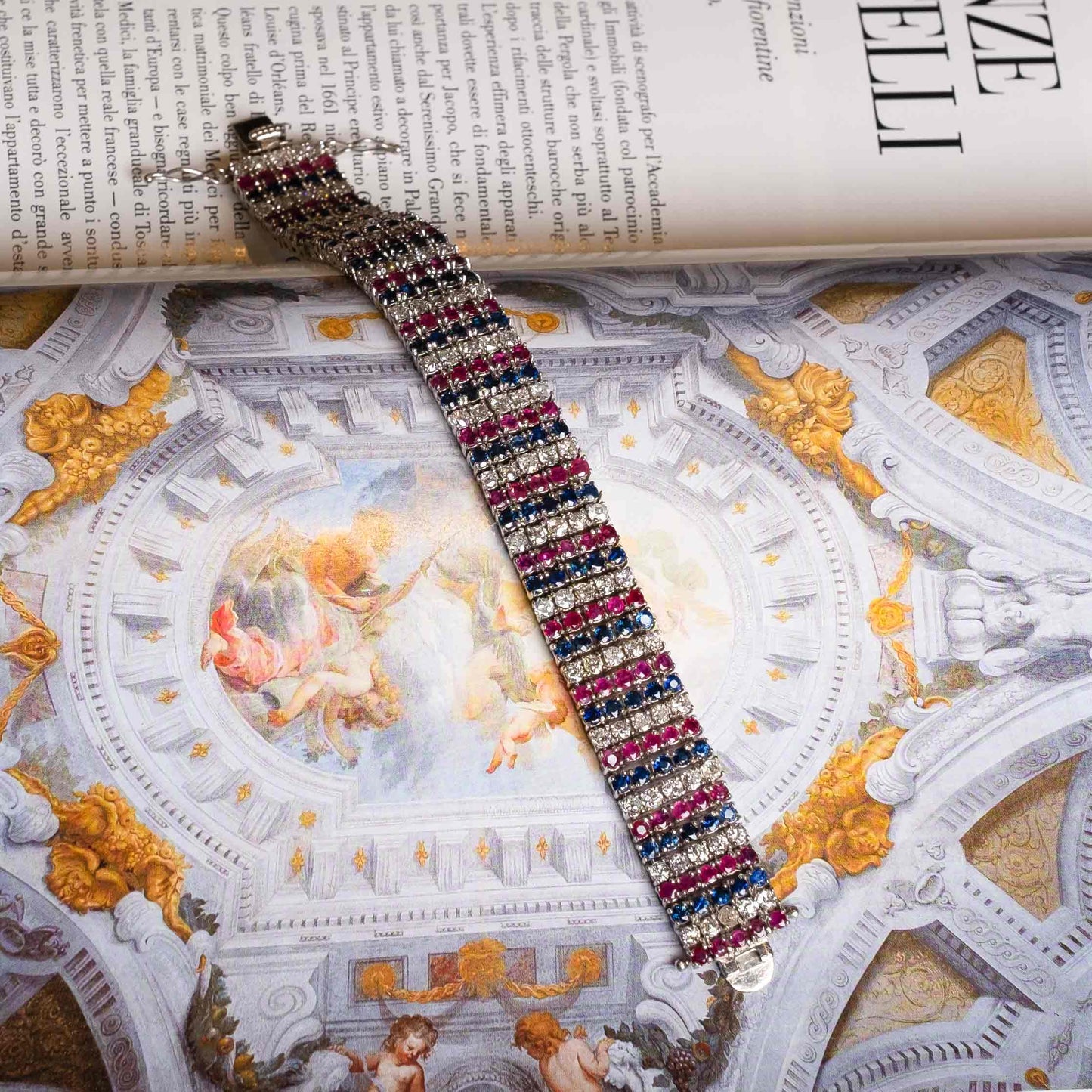 Diamonds, Sapphires and Ruby Bracelet