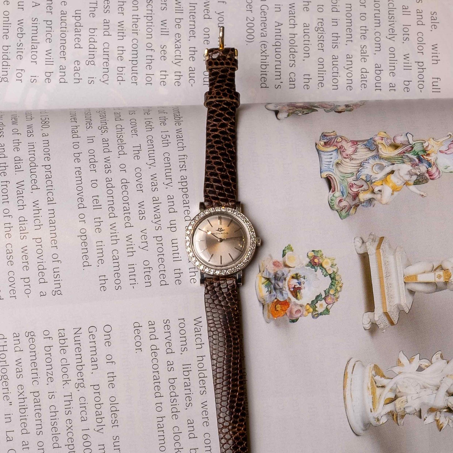 1950s Movado Ladies' Watch in 18ct White Gold and Diamonds