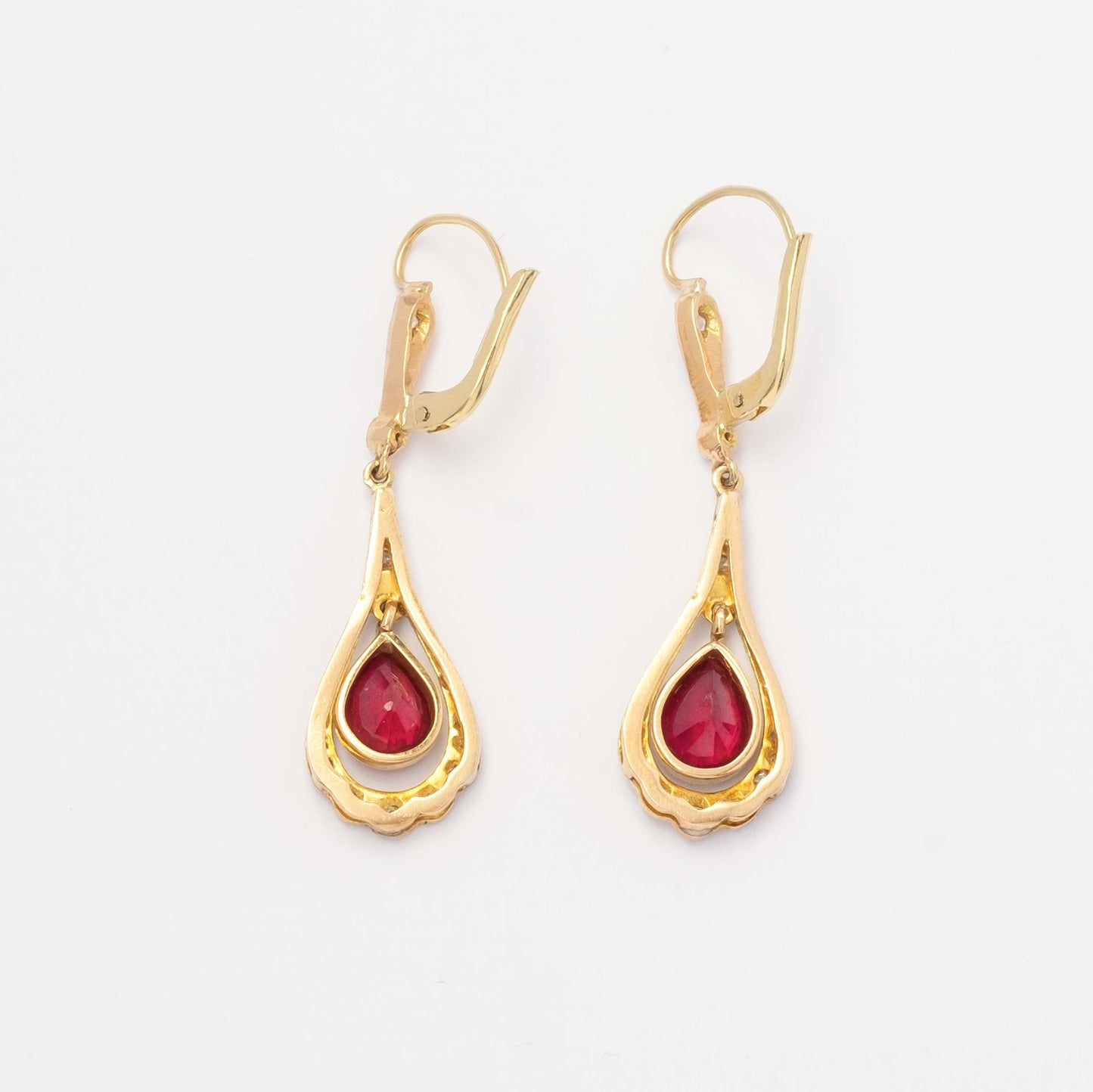 Art Deco diamond and ruby earrings