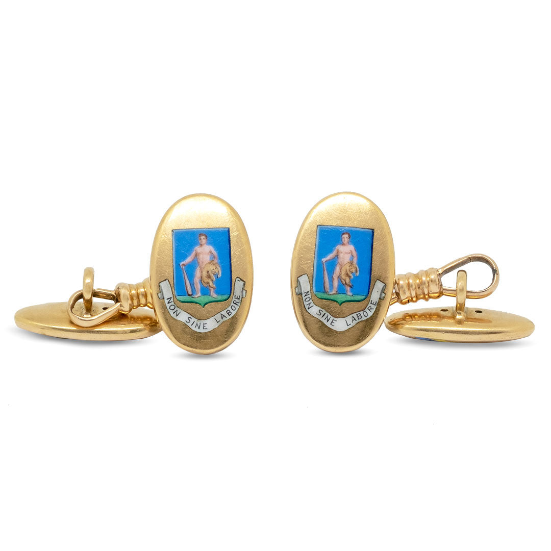 Hercules Cufflinks Non Sine Labore