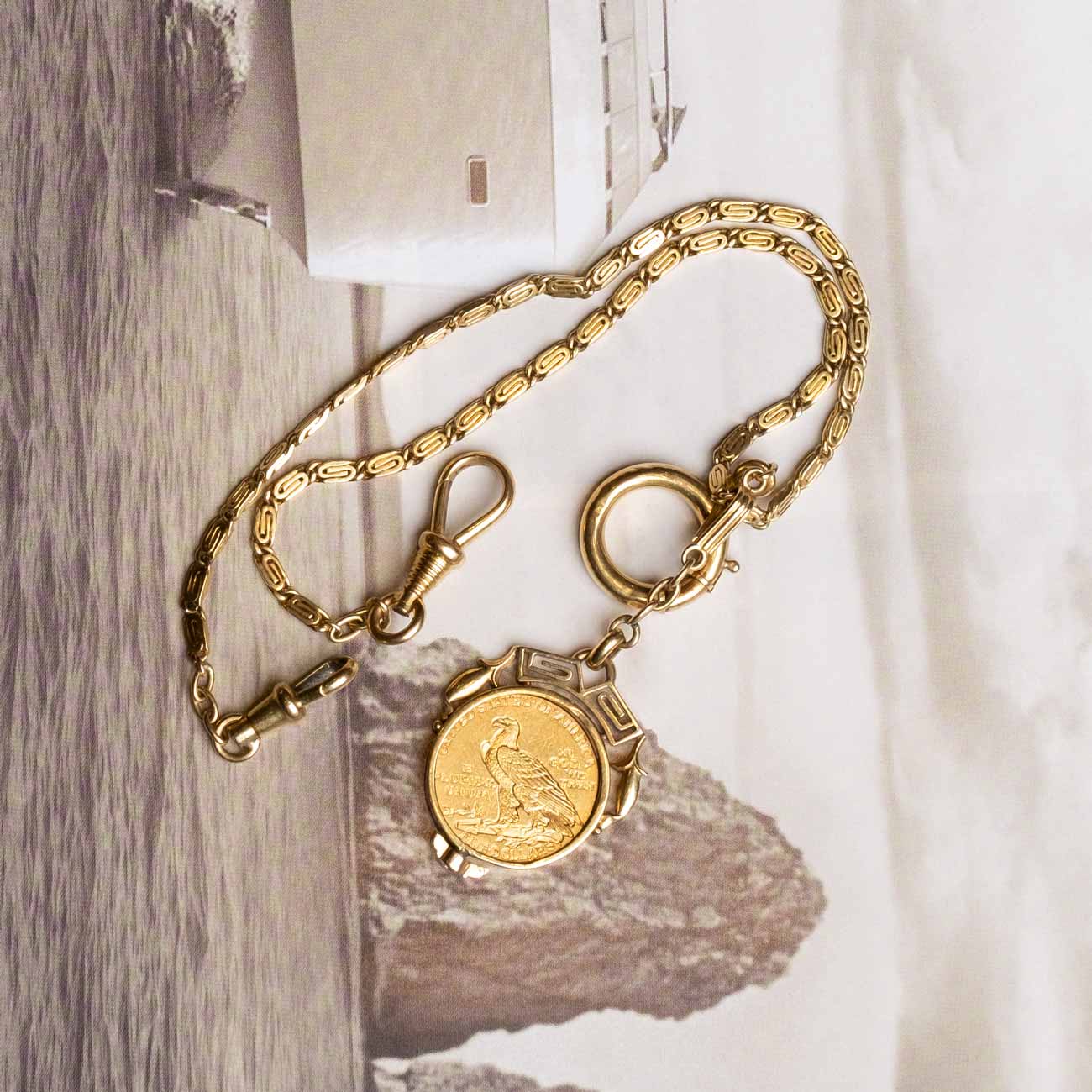 5 Dollar Gold Coin Watch Chain