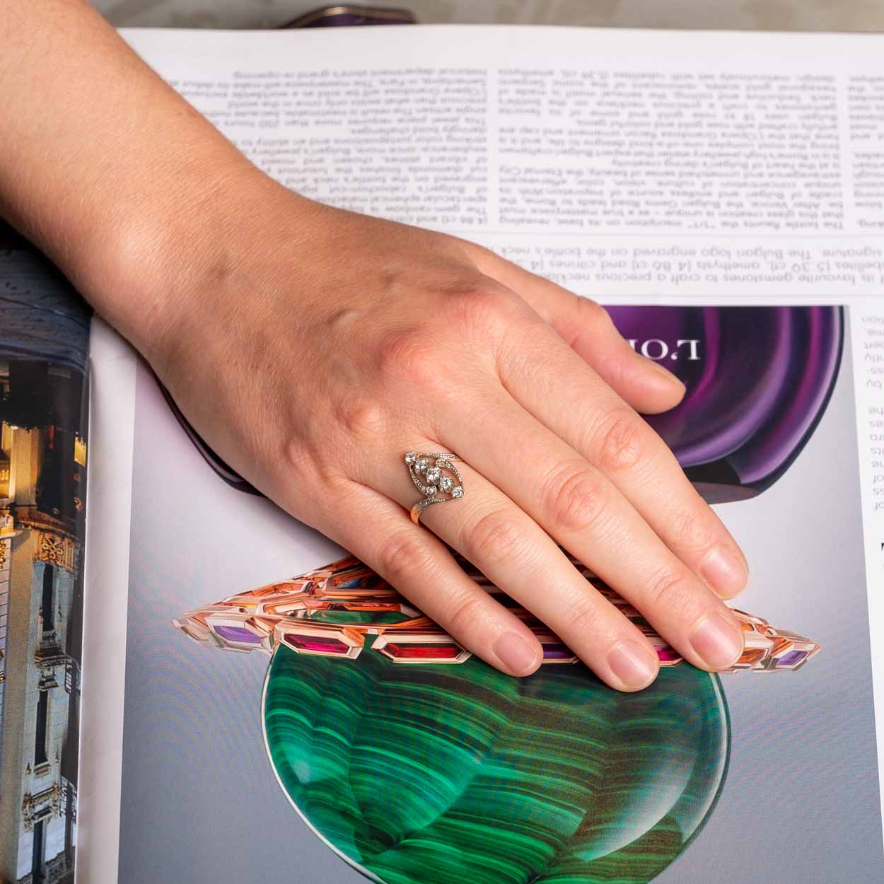 Art Nouveau Ring with Diamonds