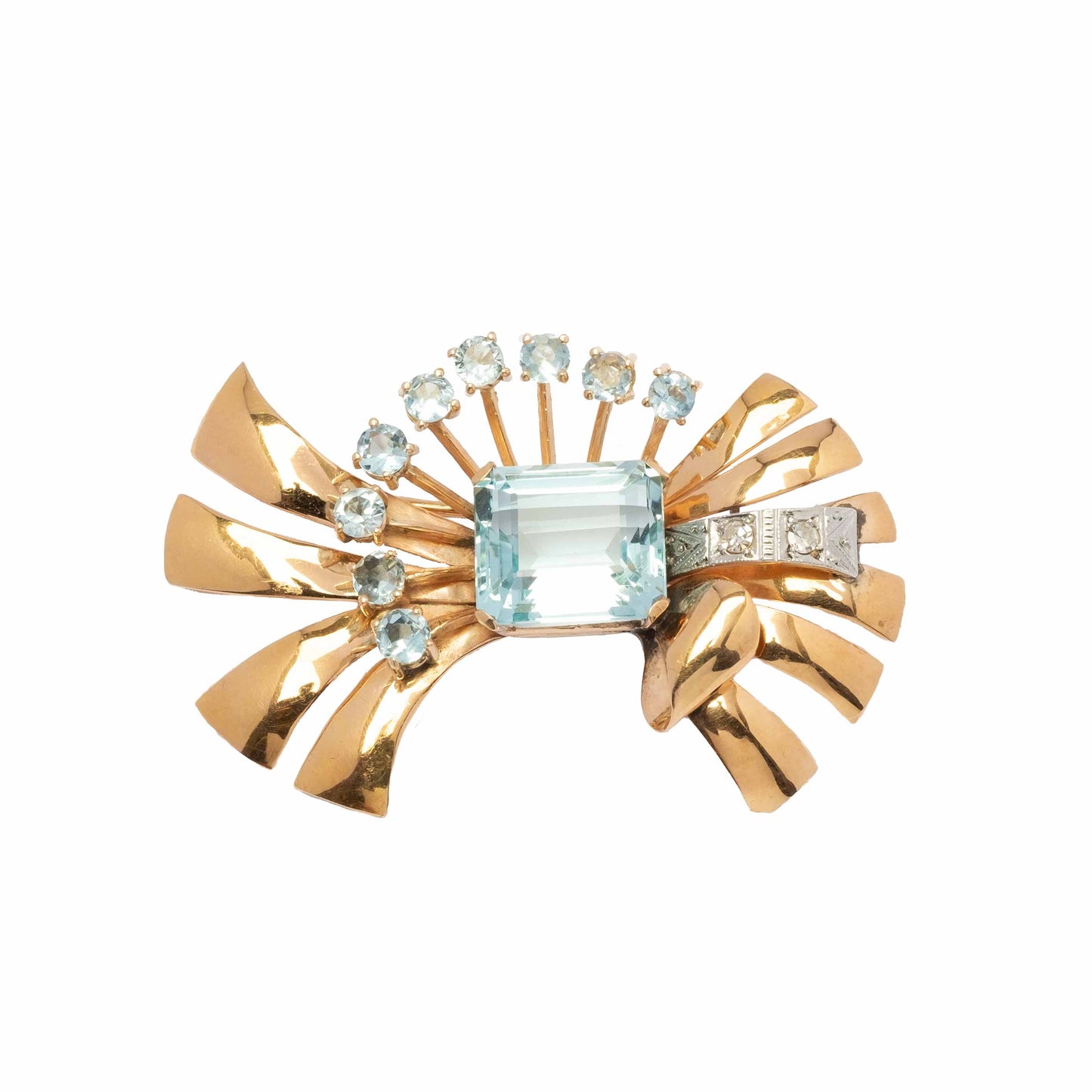 1940s Acquamarine brooch