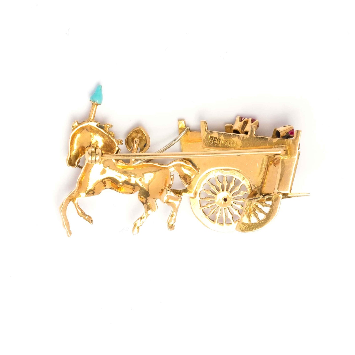 Sicilian Cart Vintage Brooch