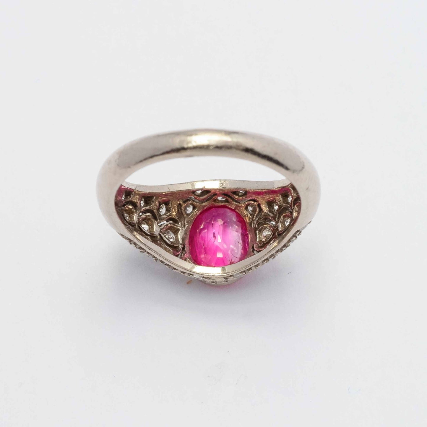 Vintage Burma ruby and diamond ring GIA Certificate