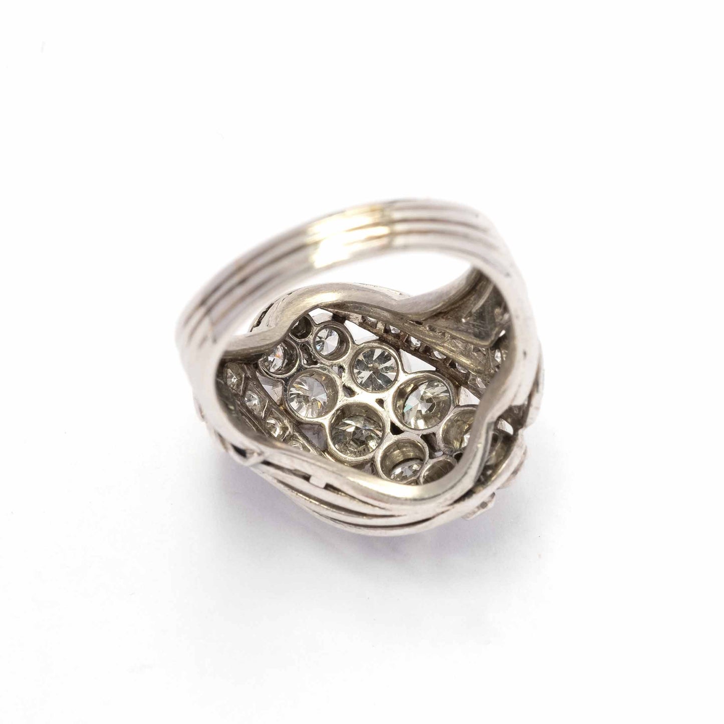Cocktail Ring set in Platinum and diamonds 1960