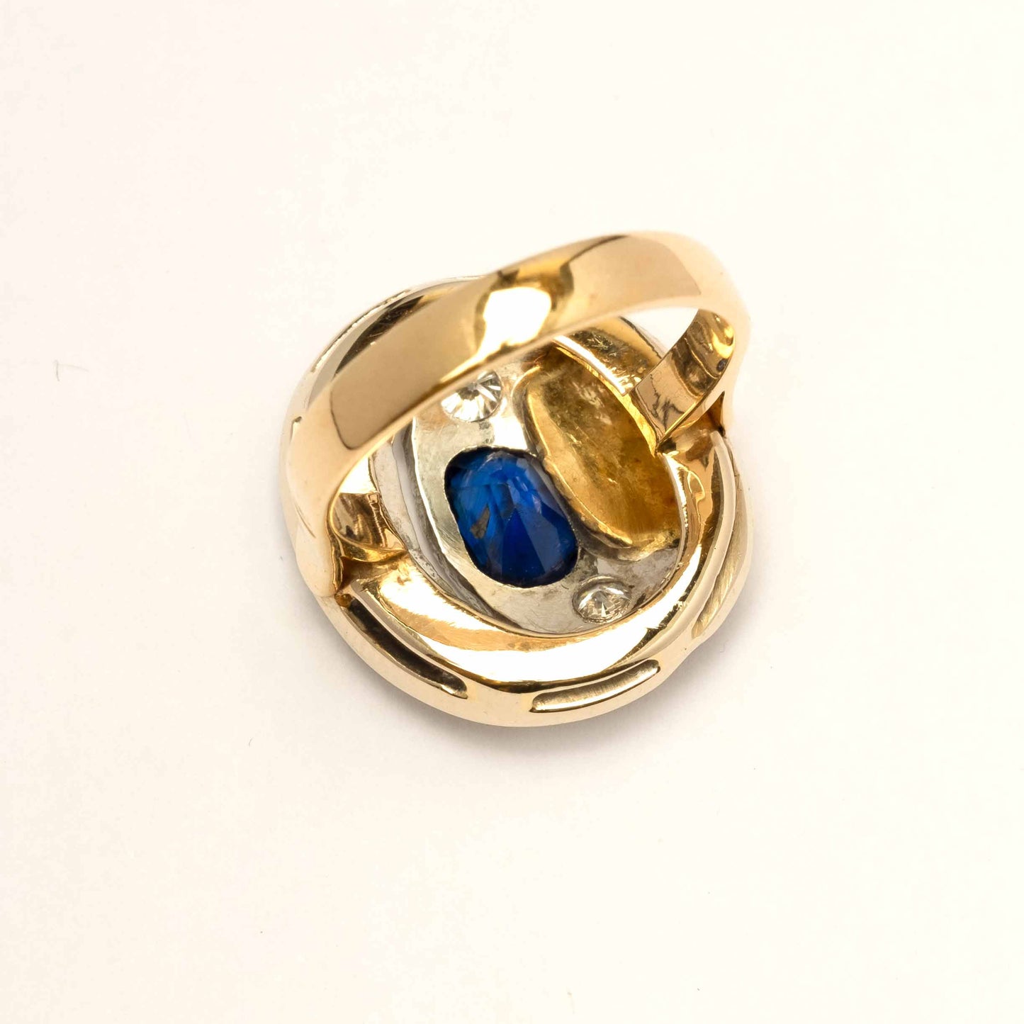 Sapphire and diamonds 1950s cocktail ring