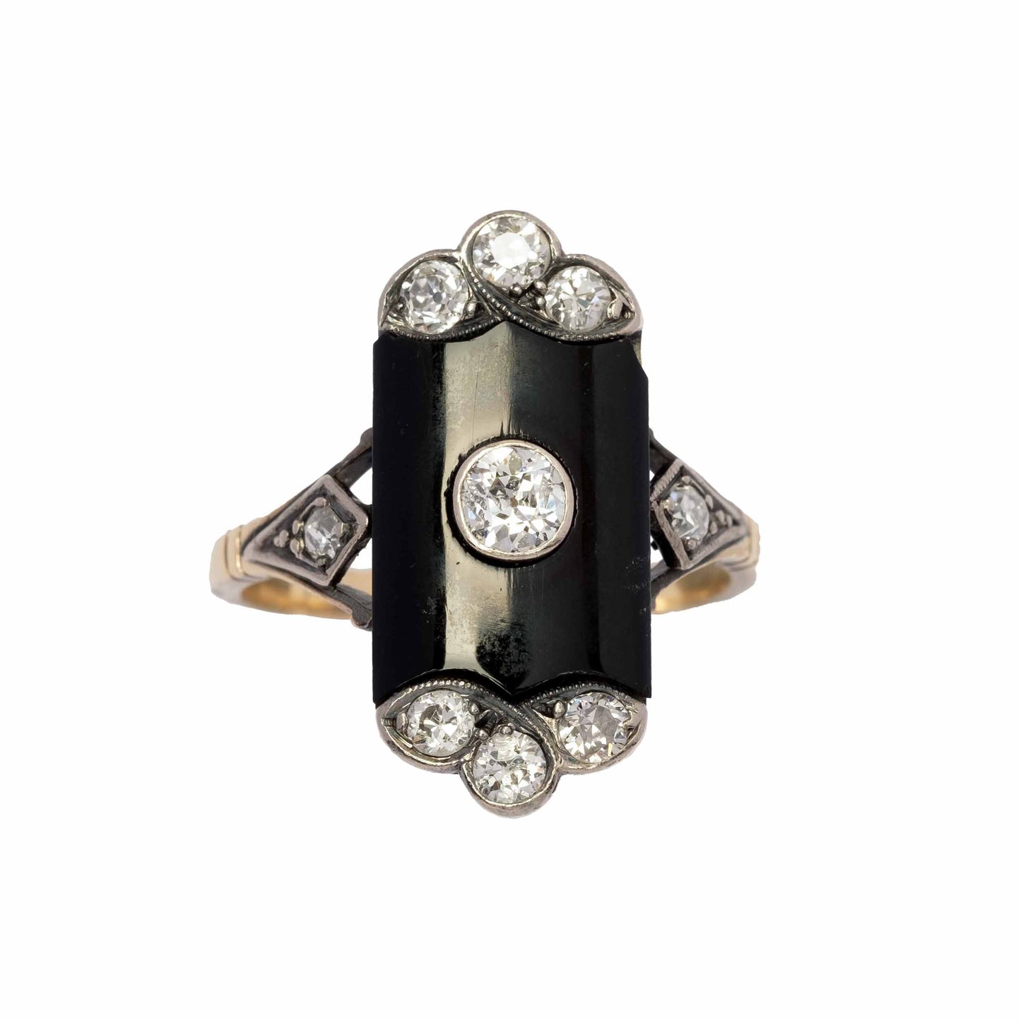 Victorian era onyx and diamond ring