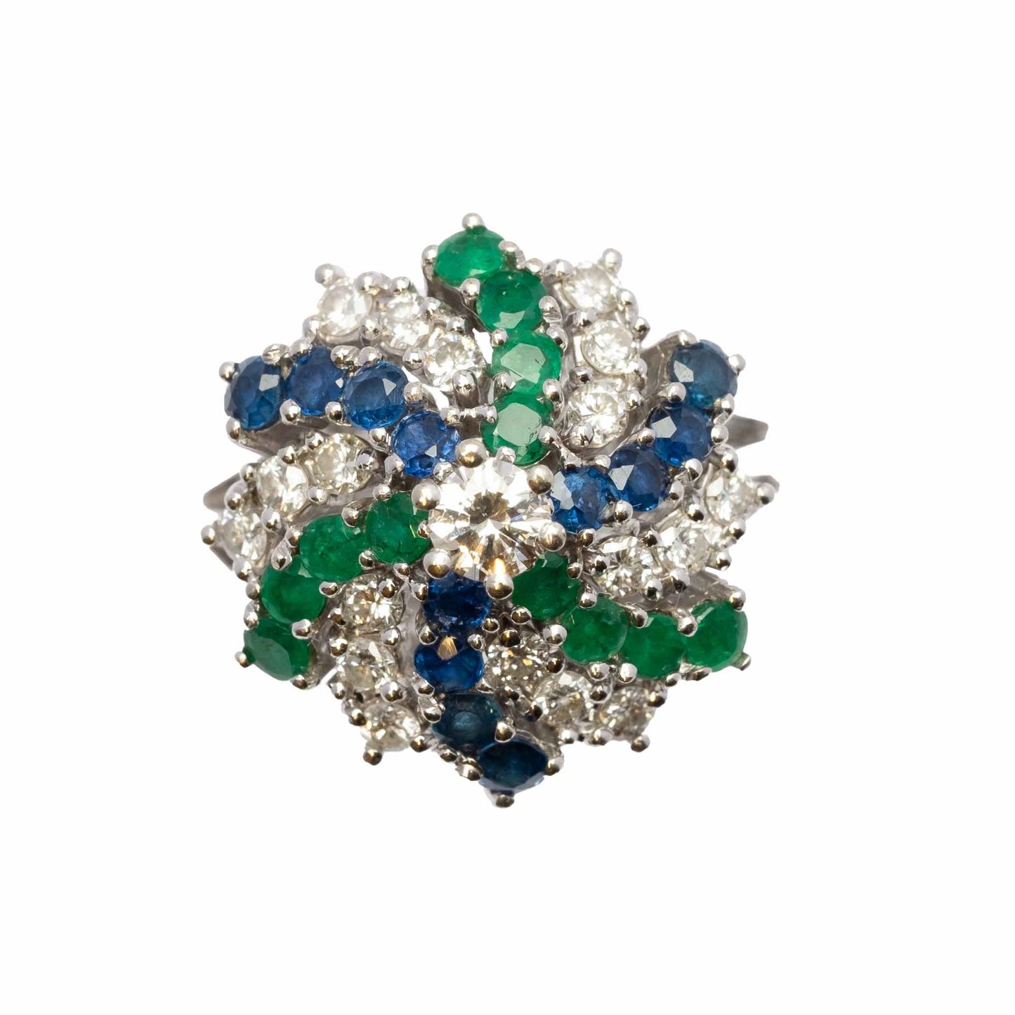 Vintage dome shaped multicoloured ring
