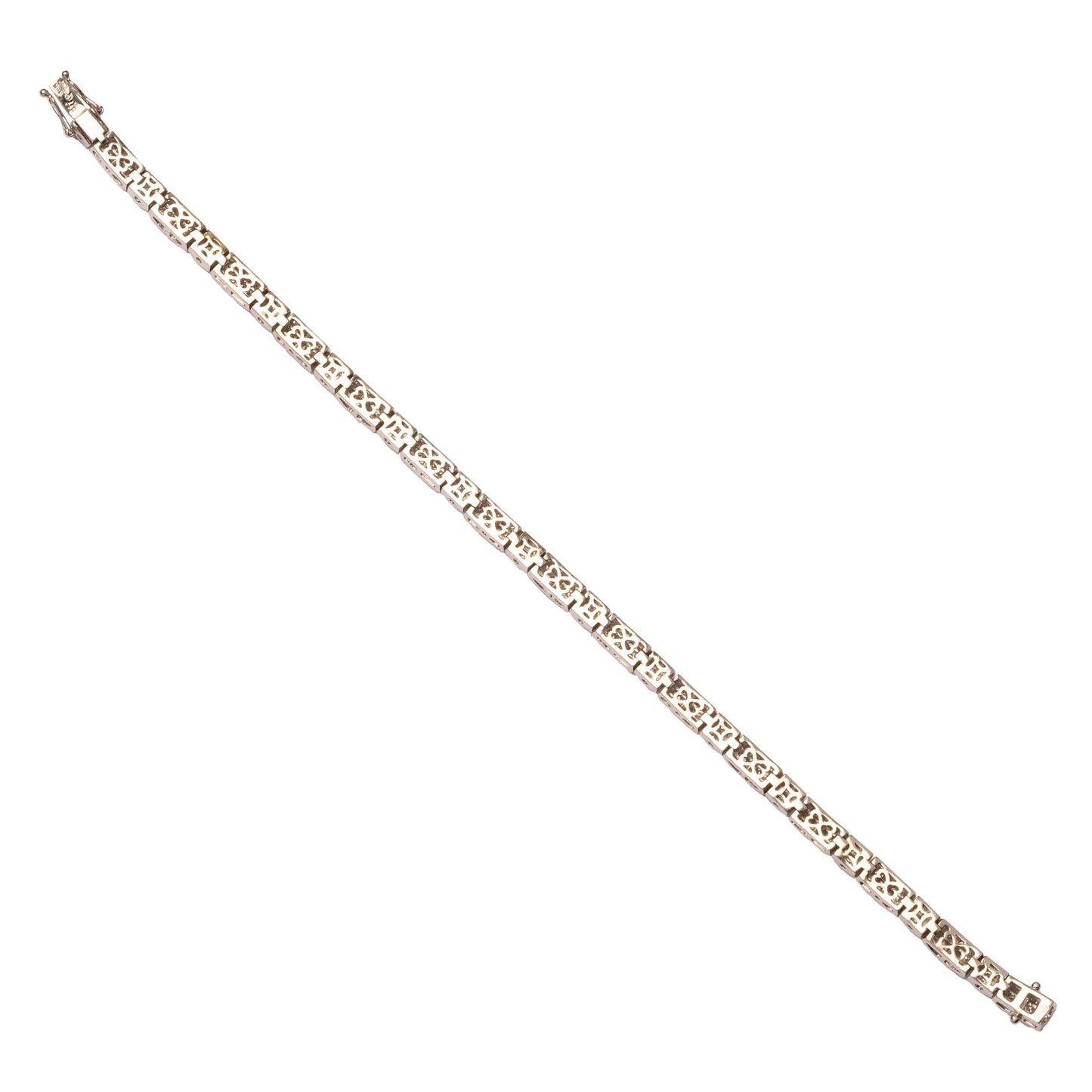 White gold bracelet invisible set diamonds