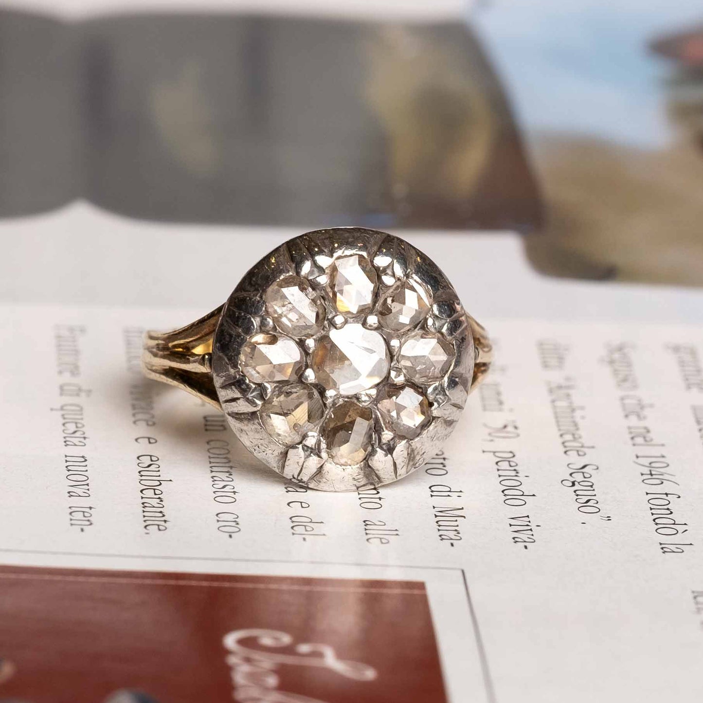 Corone' rose cut diamond ring