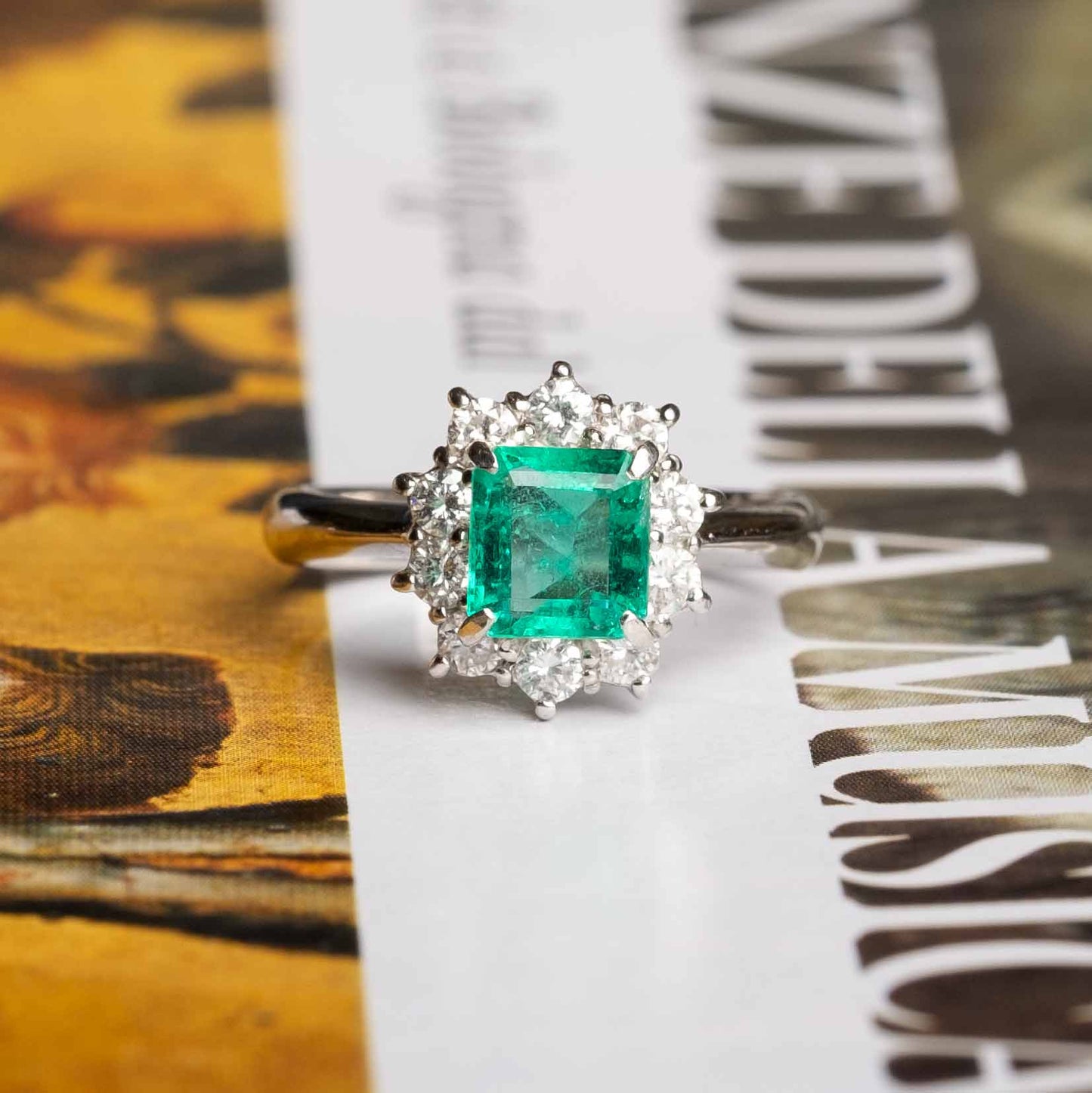 Vintage emerald and diamonds ring