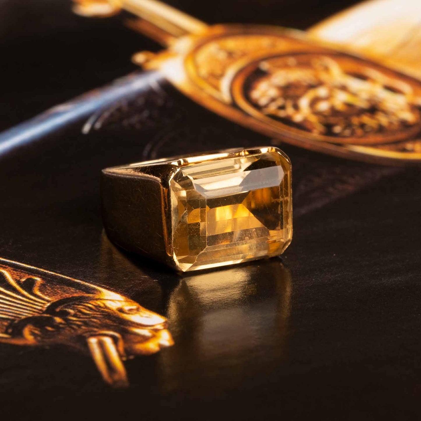 Vintage citrine quartz ring