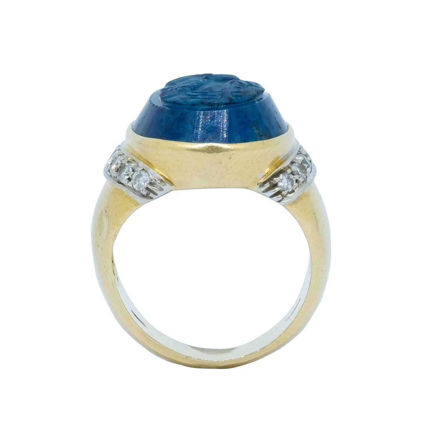 Sodalite Cameo Gold Ring