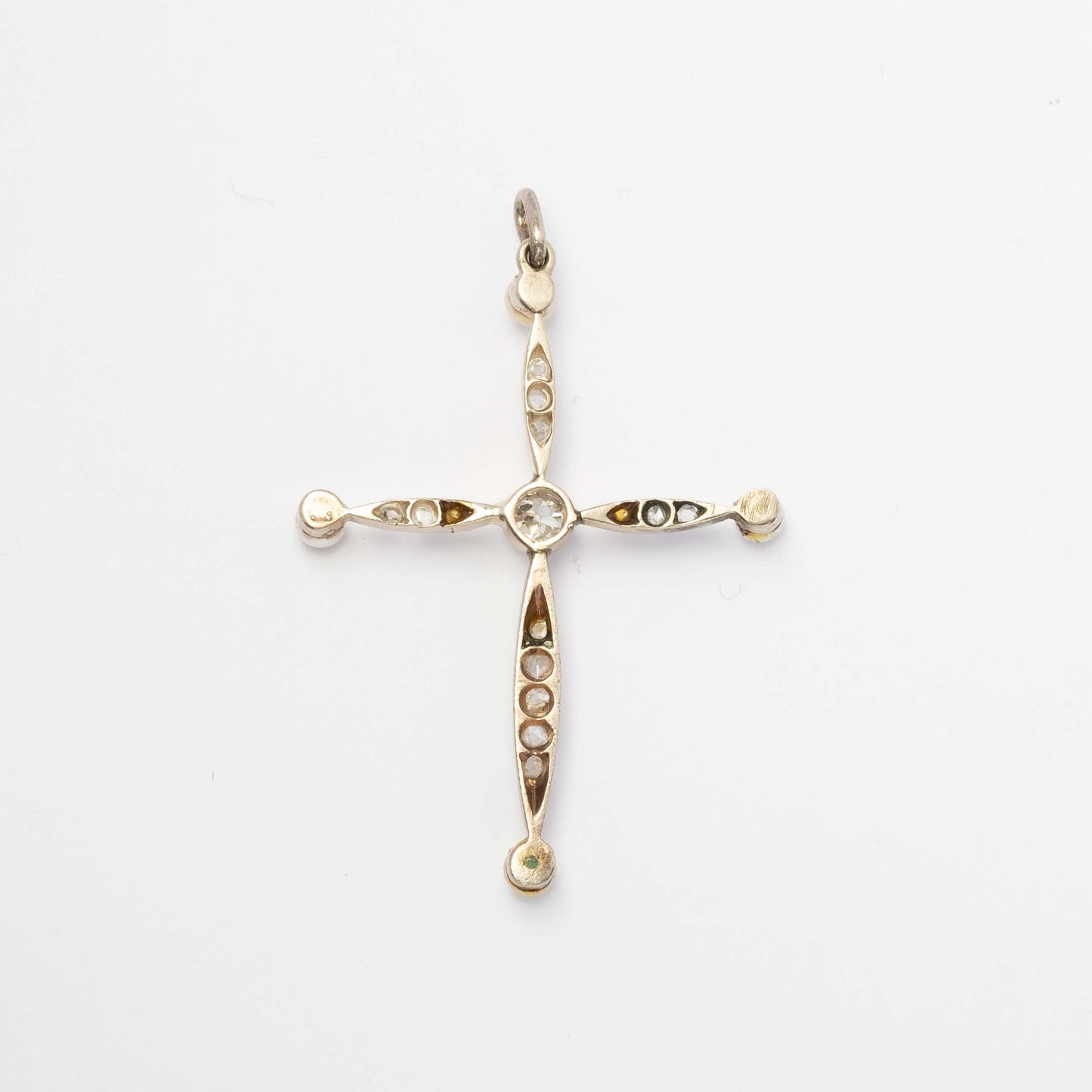 Antique cross pendant with diamonds and pearls