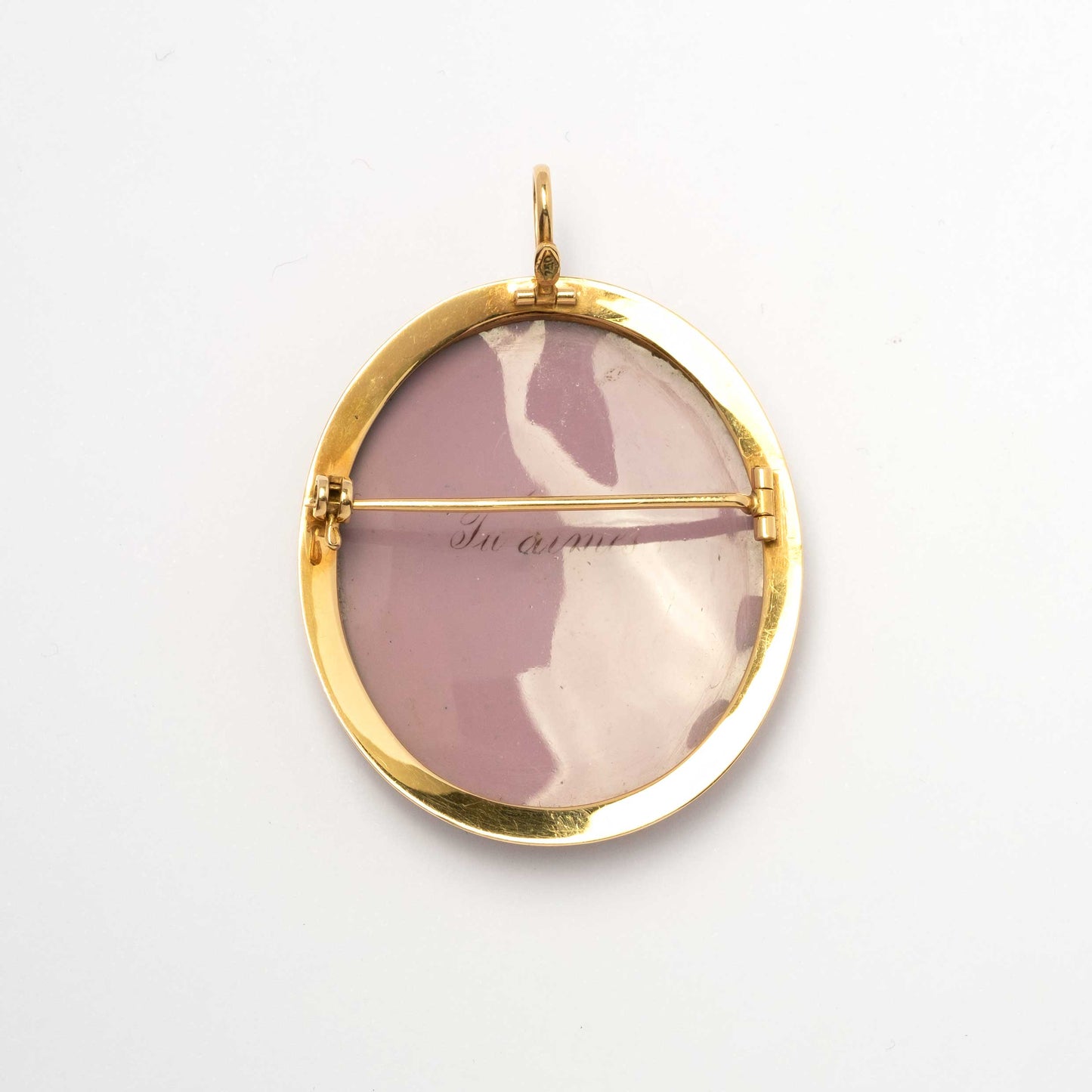 Miniature painting in enamel set in gold