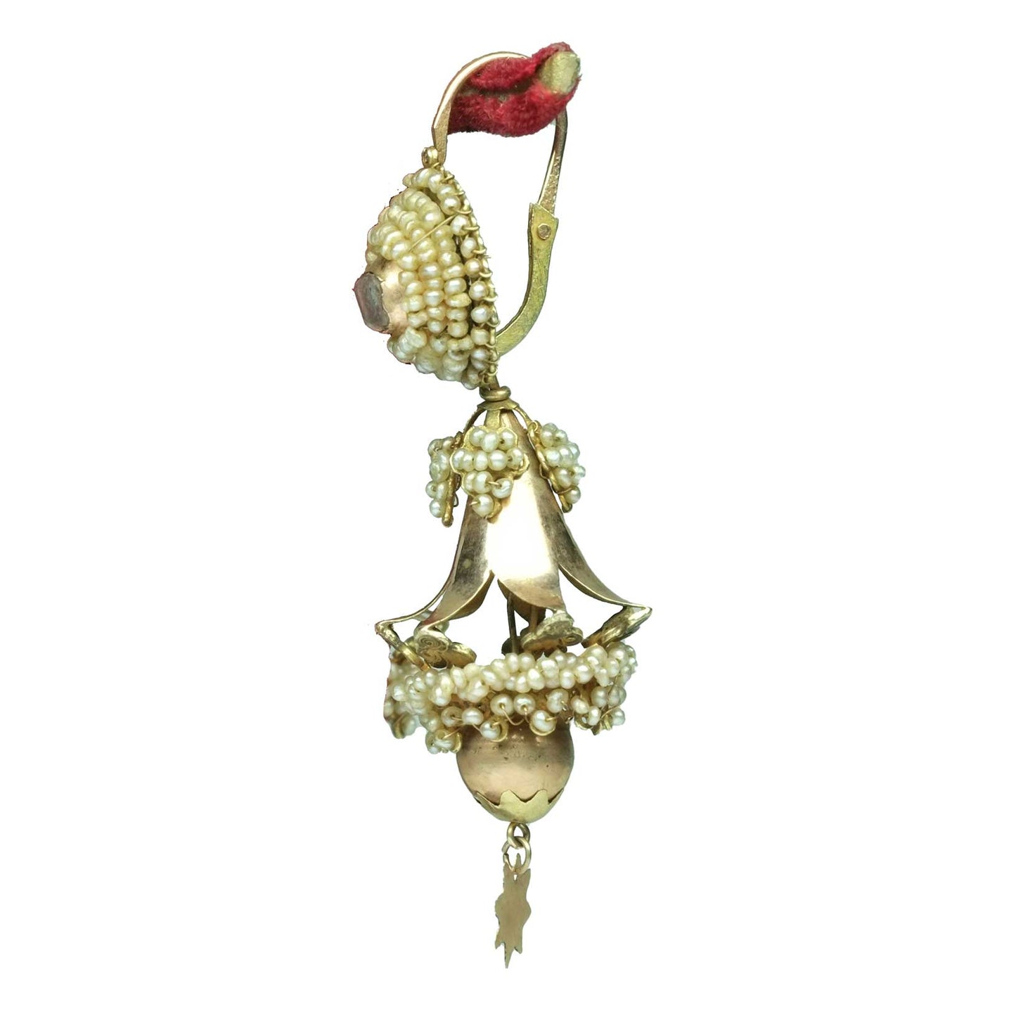 Antique Sicilian Earrings With Natural pearls