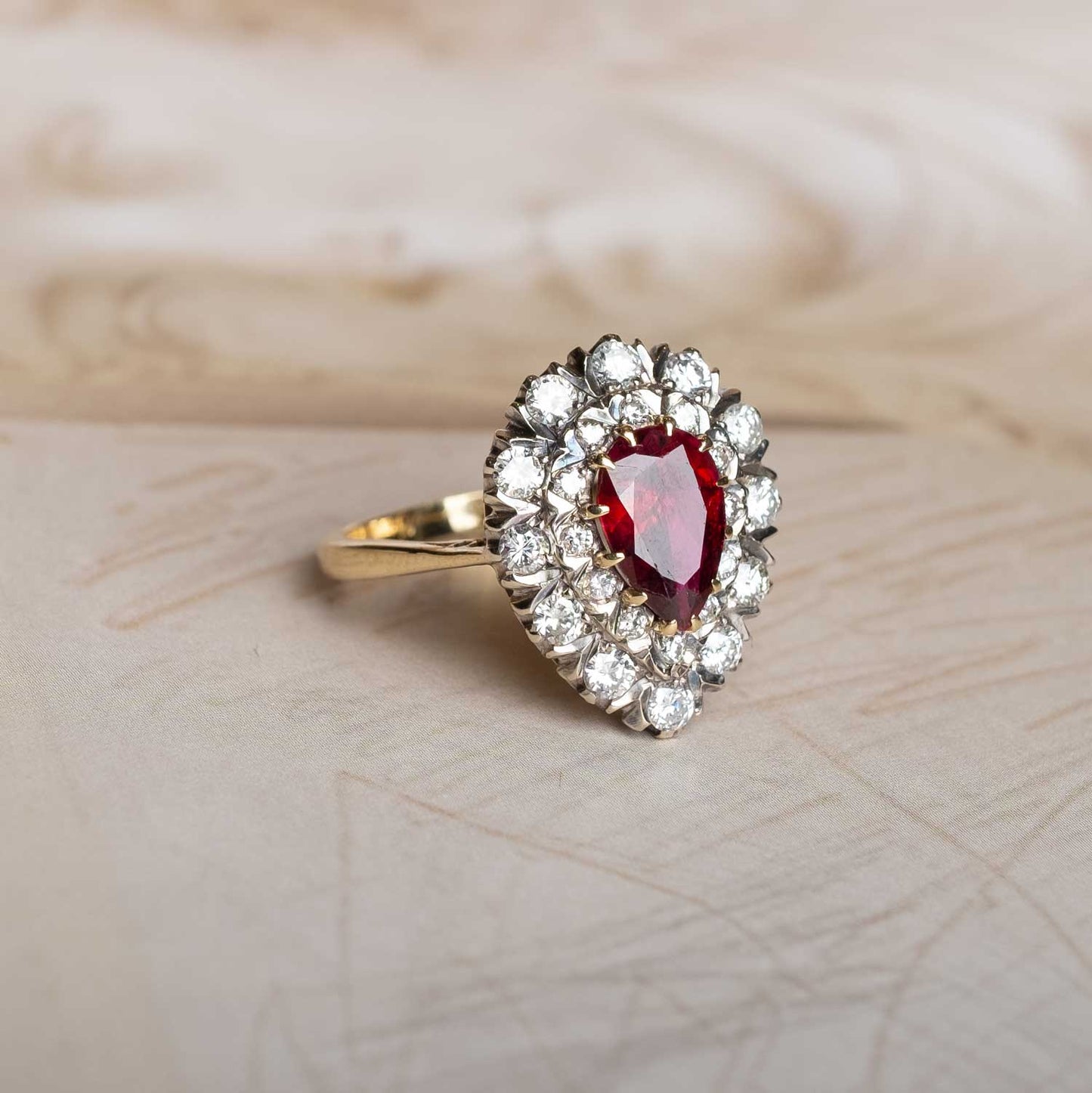Ruby and diamonds Vintage ring
