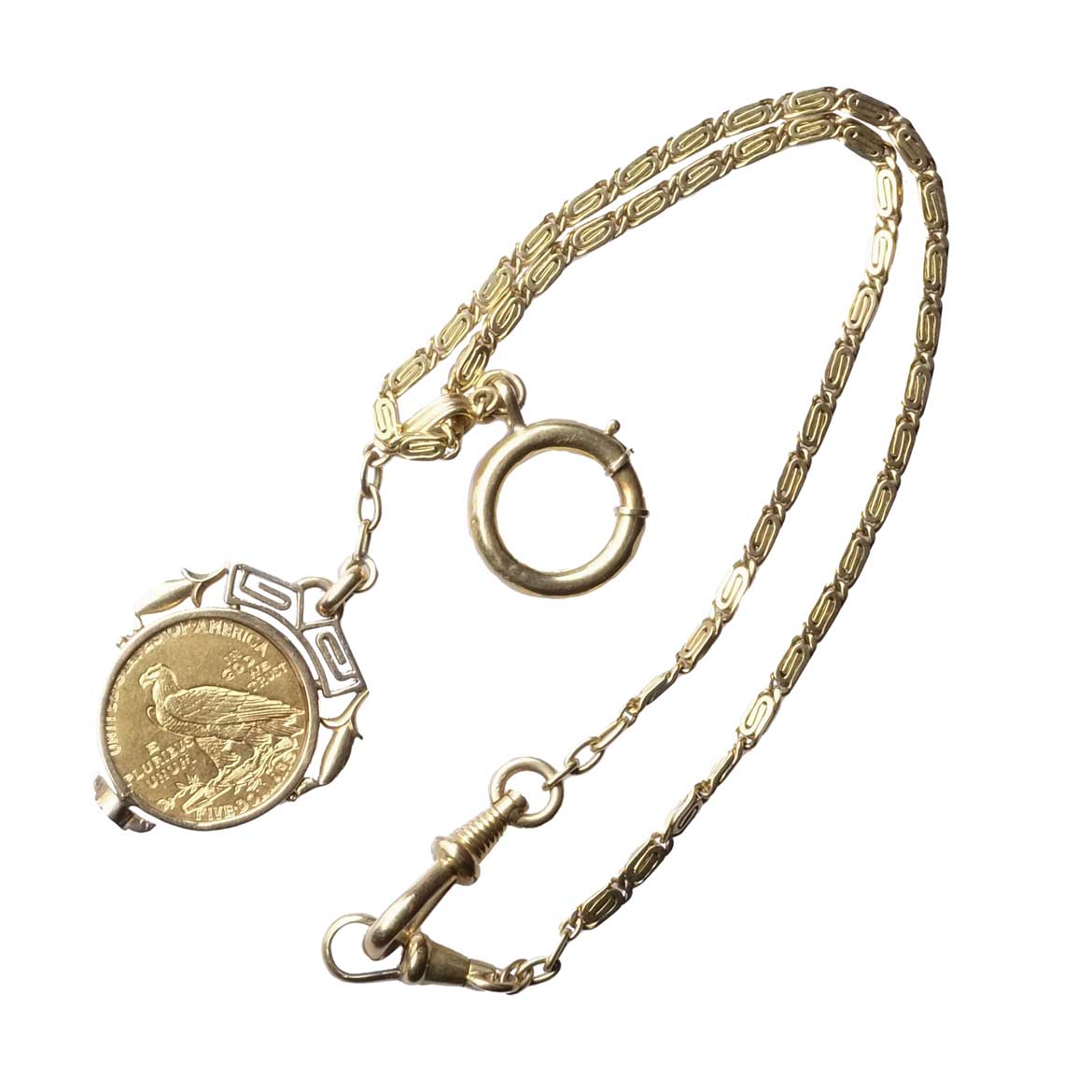 5 Dollar Gold Coin Watch Chain