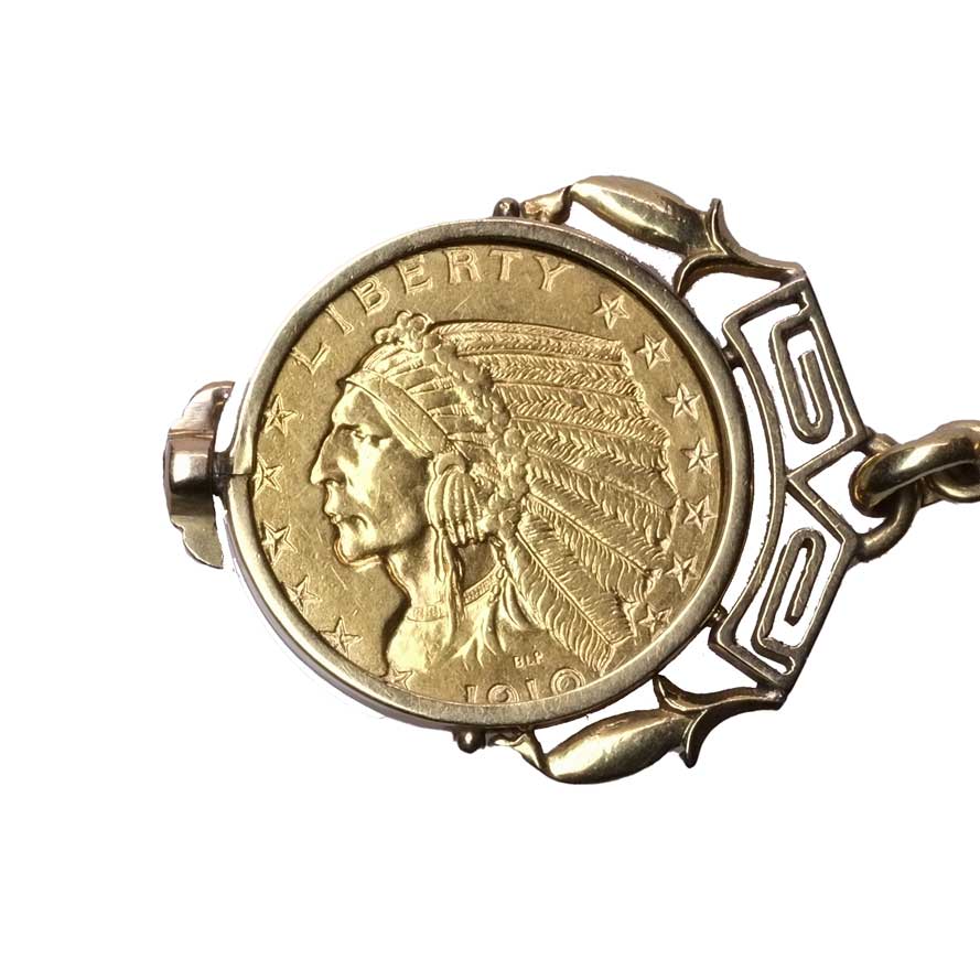 5 Dollar Gold Coin Watch Chain