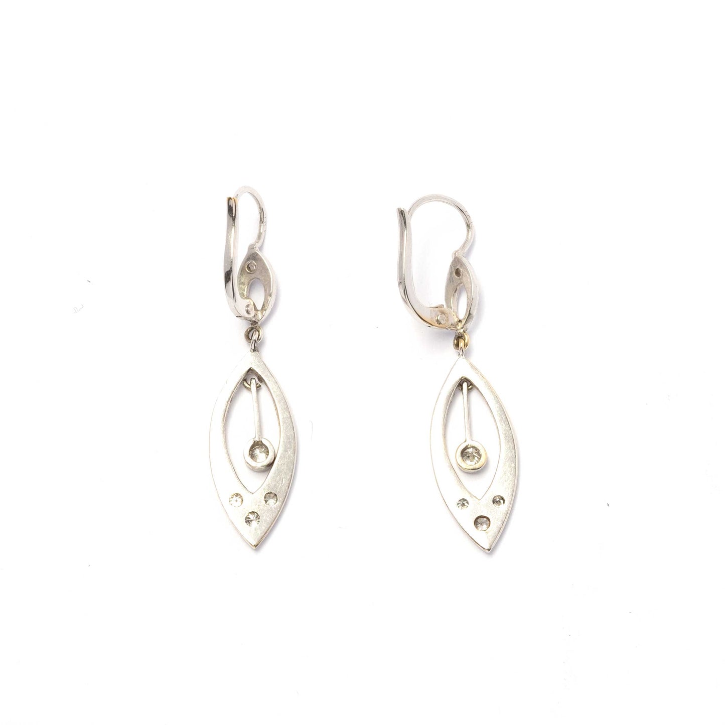 White gold and diamond drop earrings