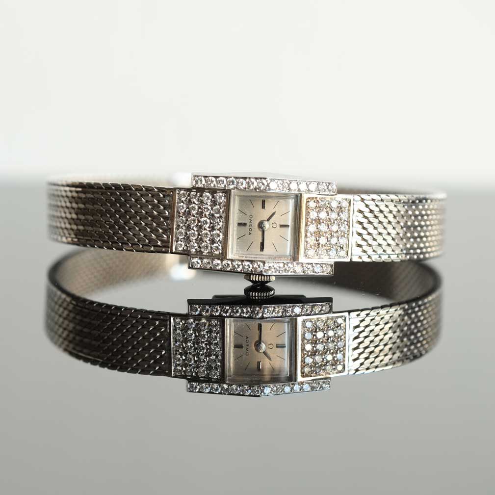 Omega Ladies watch white gold and diamonds