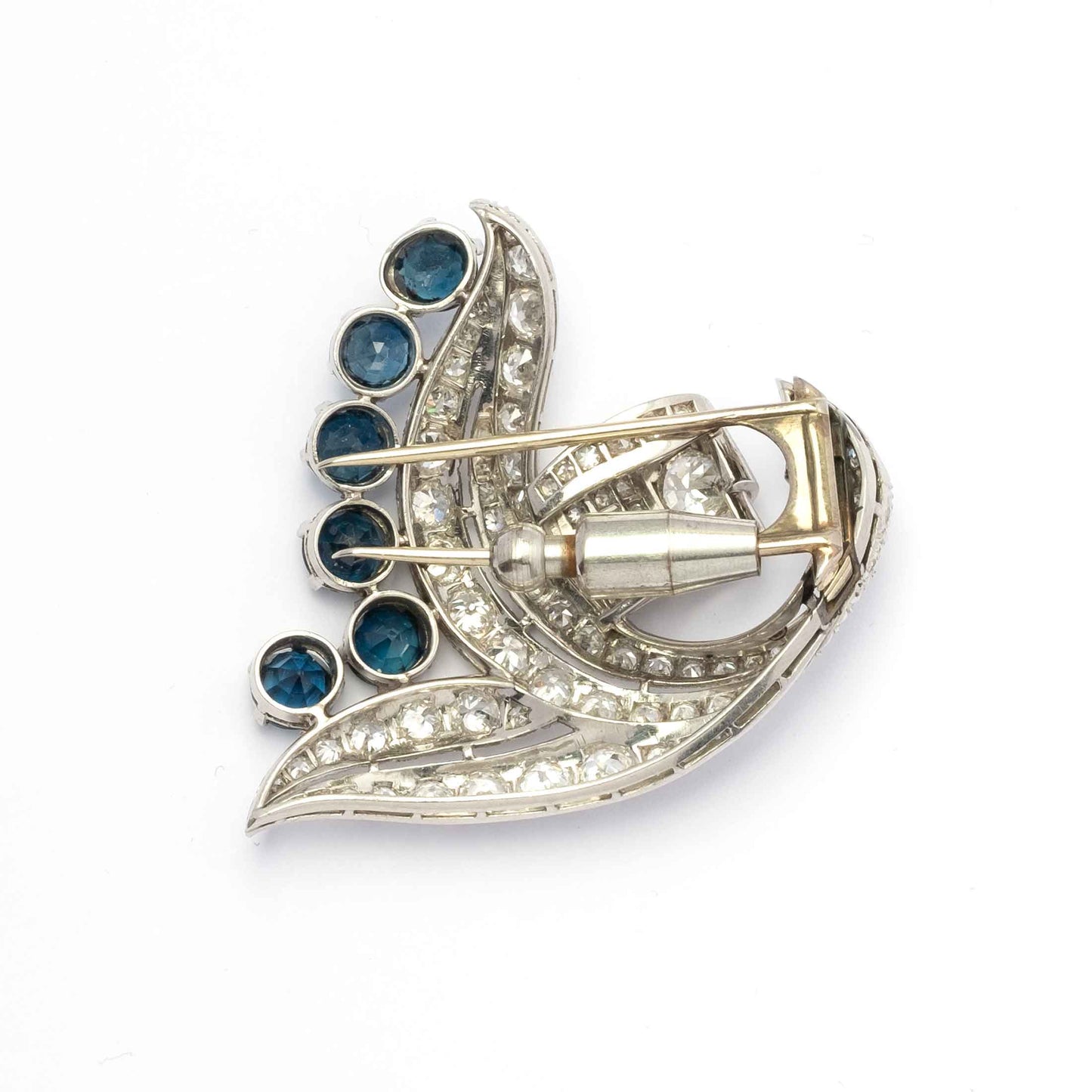 Stunning 1940s Platinum Brooch with Old-Cut Diamonds