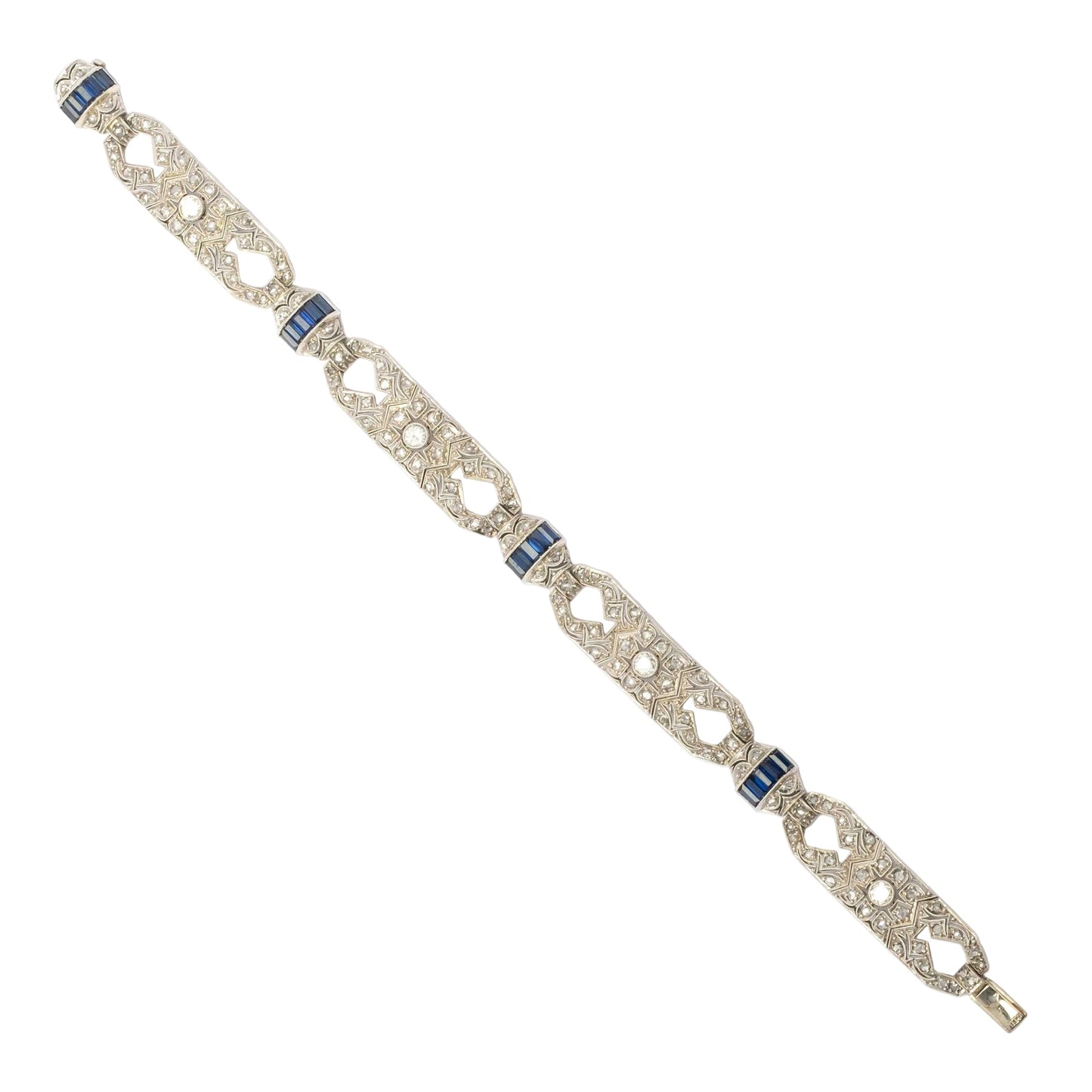 Art Deco Bracelet with Diamonds in 18ct white gold