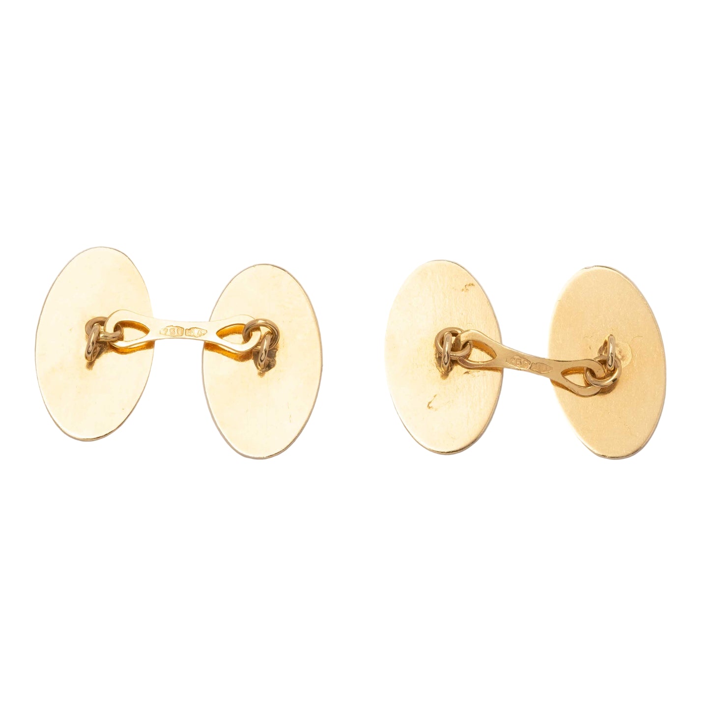 1960s Vintage 18ct Gold Oval Cufflinks