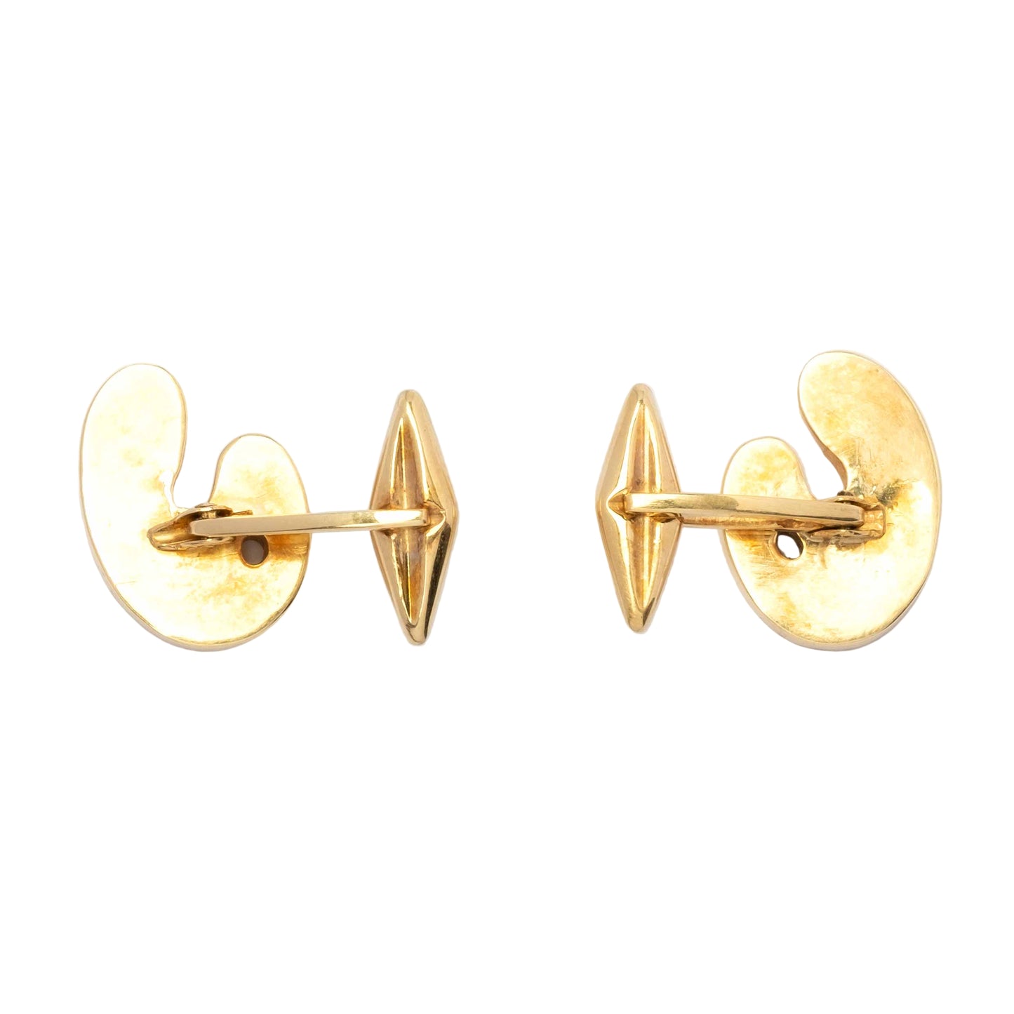 1970s Vintage 18ct Gold Cufflinks with Hardstone Micromosaic – Signed L. Faraoni
