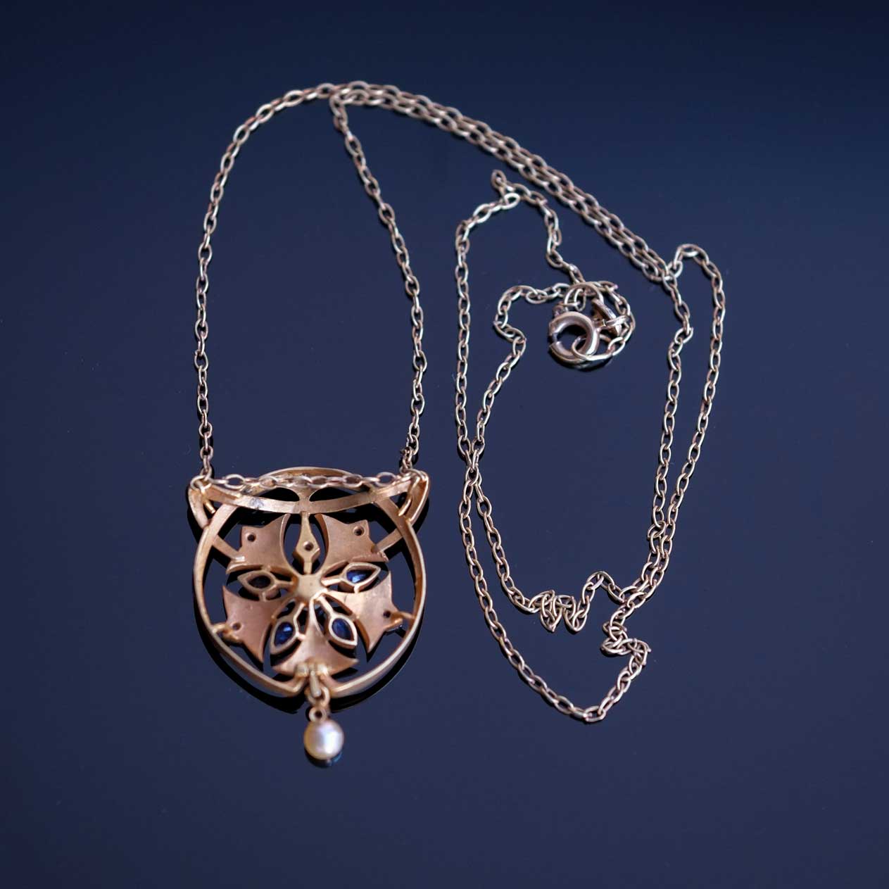 Art Nouveau Enamels & Sapphires Necklace