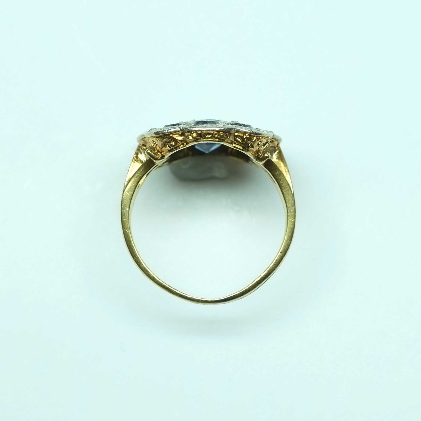 Deco period sapphires and diamonds ring