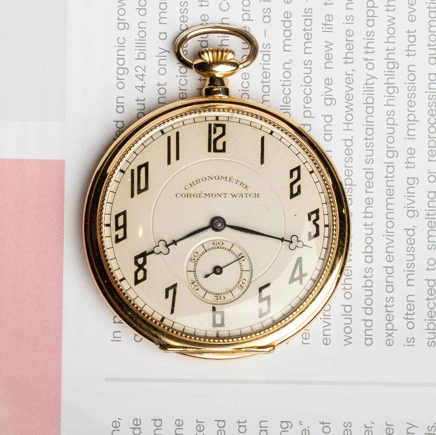 Chronomètre Corgemont Watch Pocket Watch in 18ct Gold – Early 20th Century