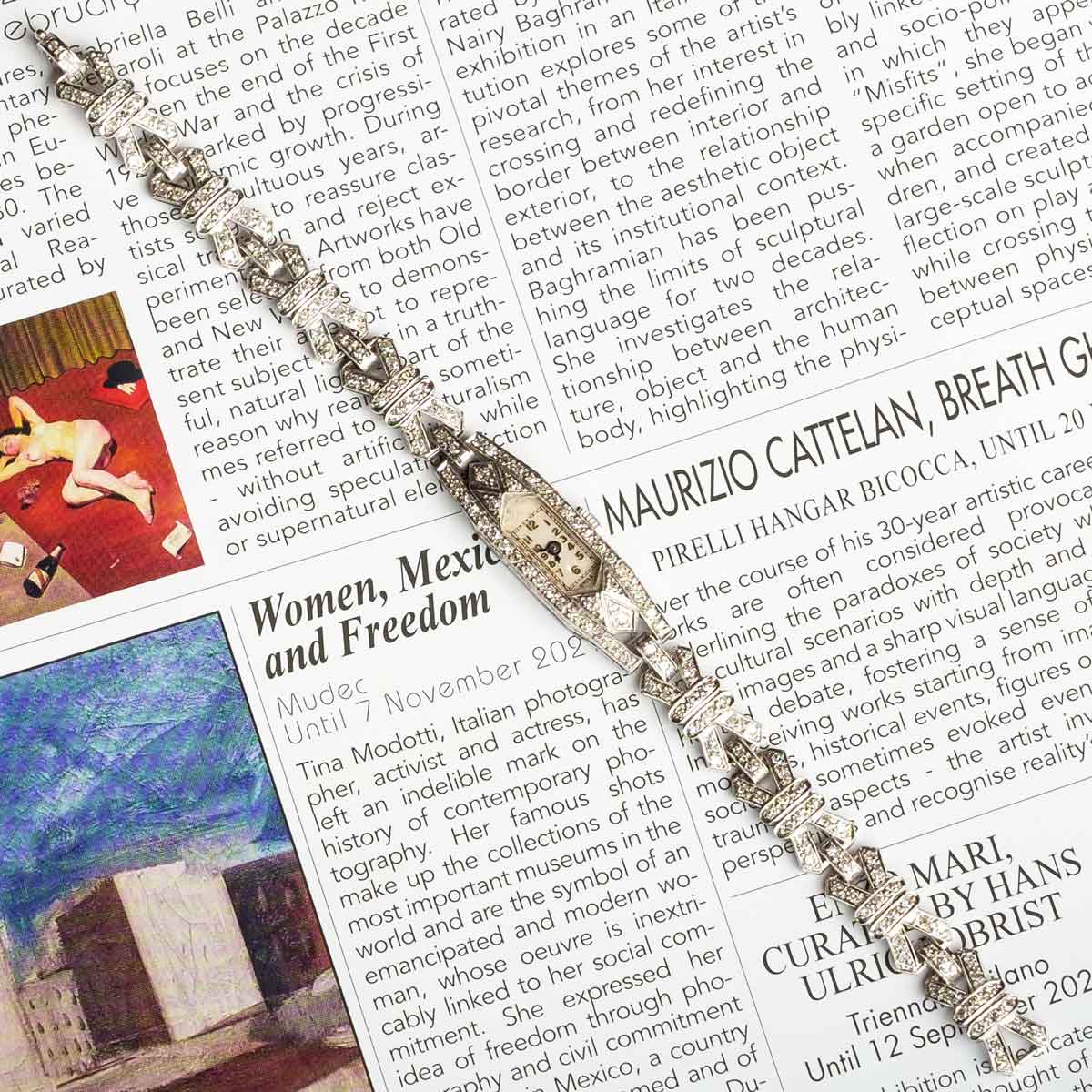 Art Déco Platinum and Diamond Bracelet Watch – 1930s