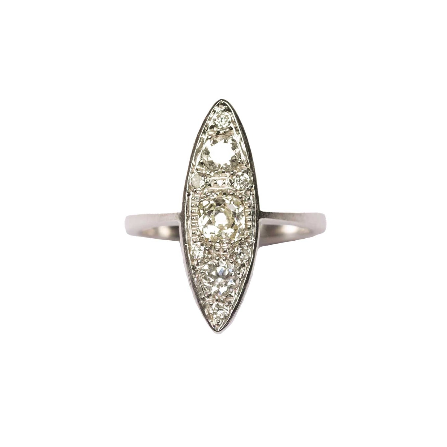 Marquise Ring with Old Cut Diamonds
