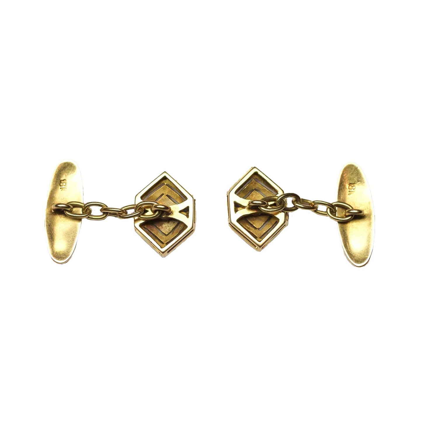 Hexagonal Diamonds & Sapphires Cufflinks