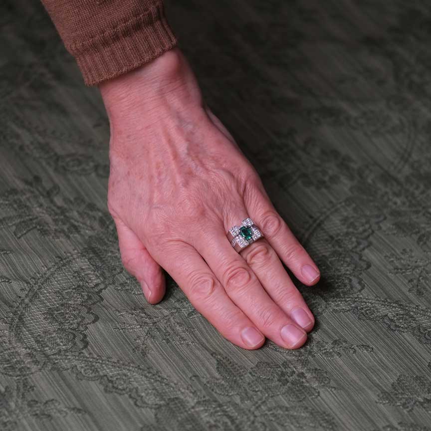 Geometric Cocktail Ring with Emeralds & Diamonds