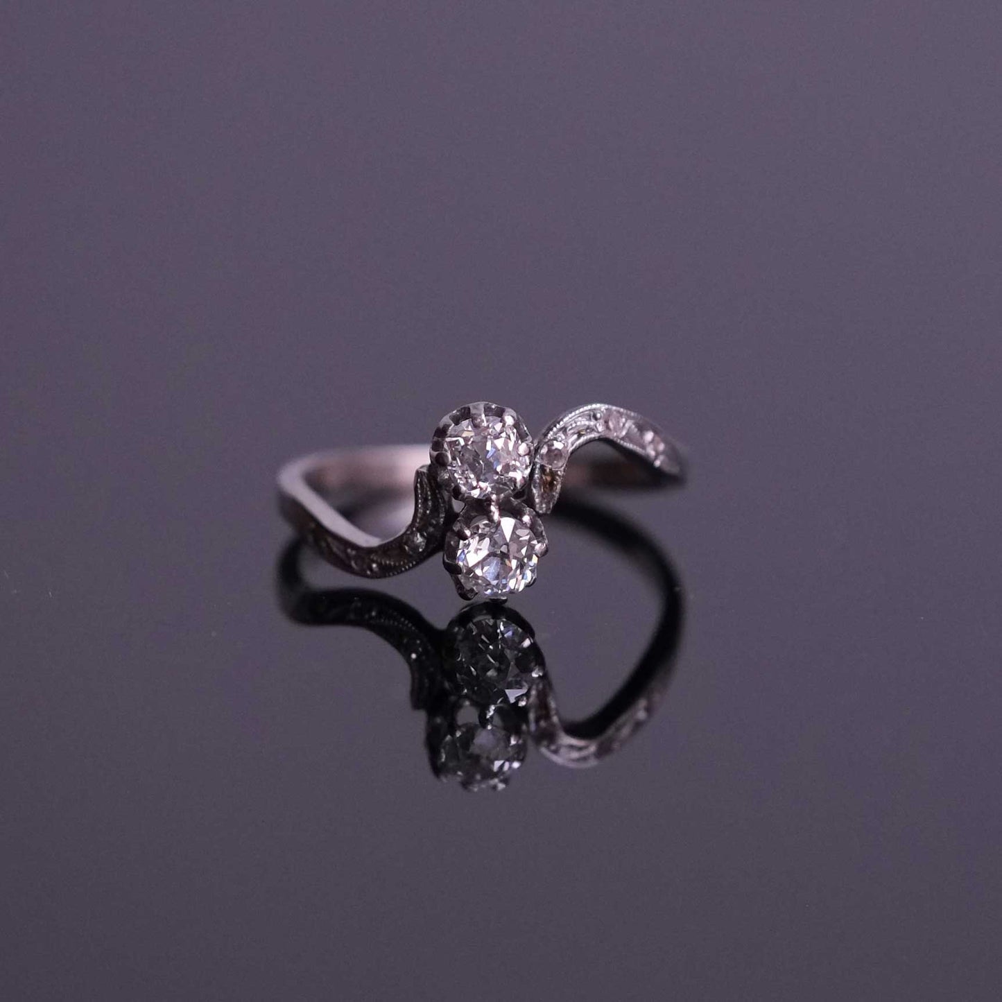 Deco Ring with Old cut Diamonds