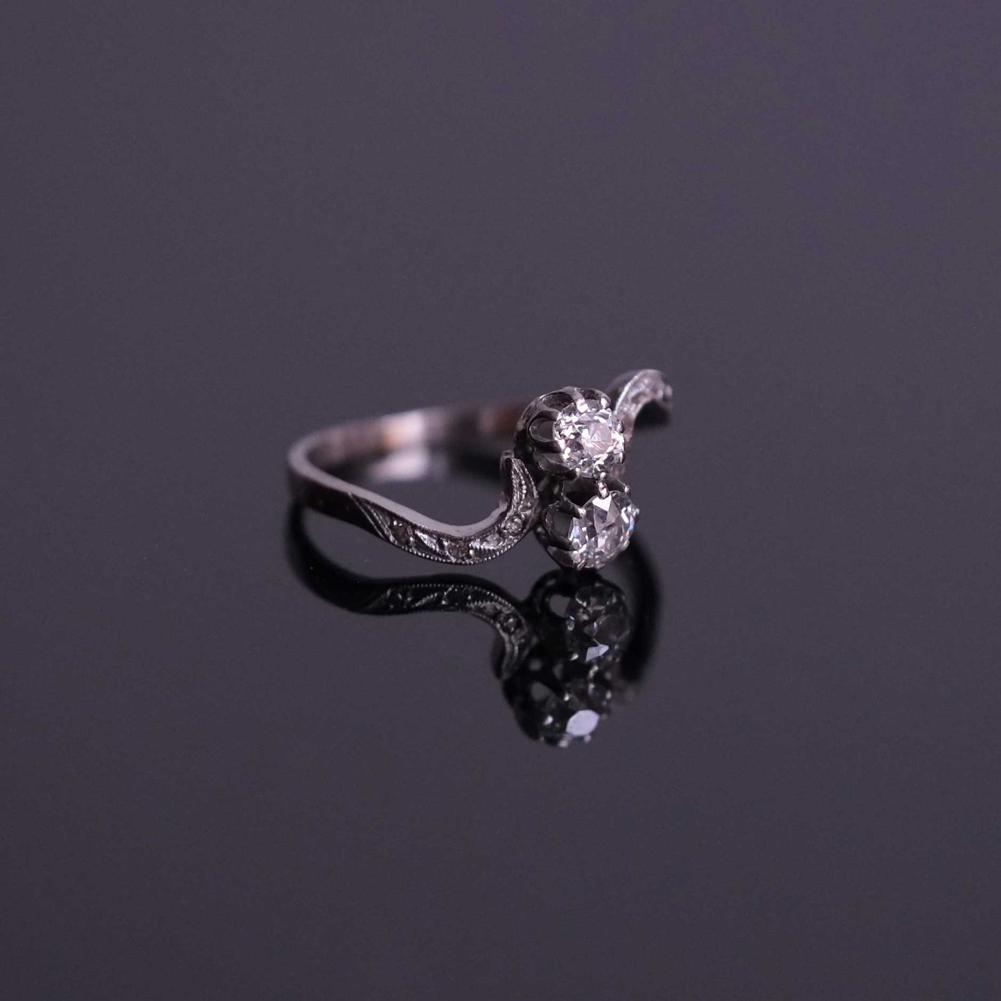 Deco Ring with Old cut Diamonds