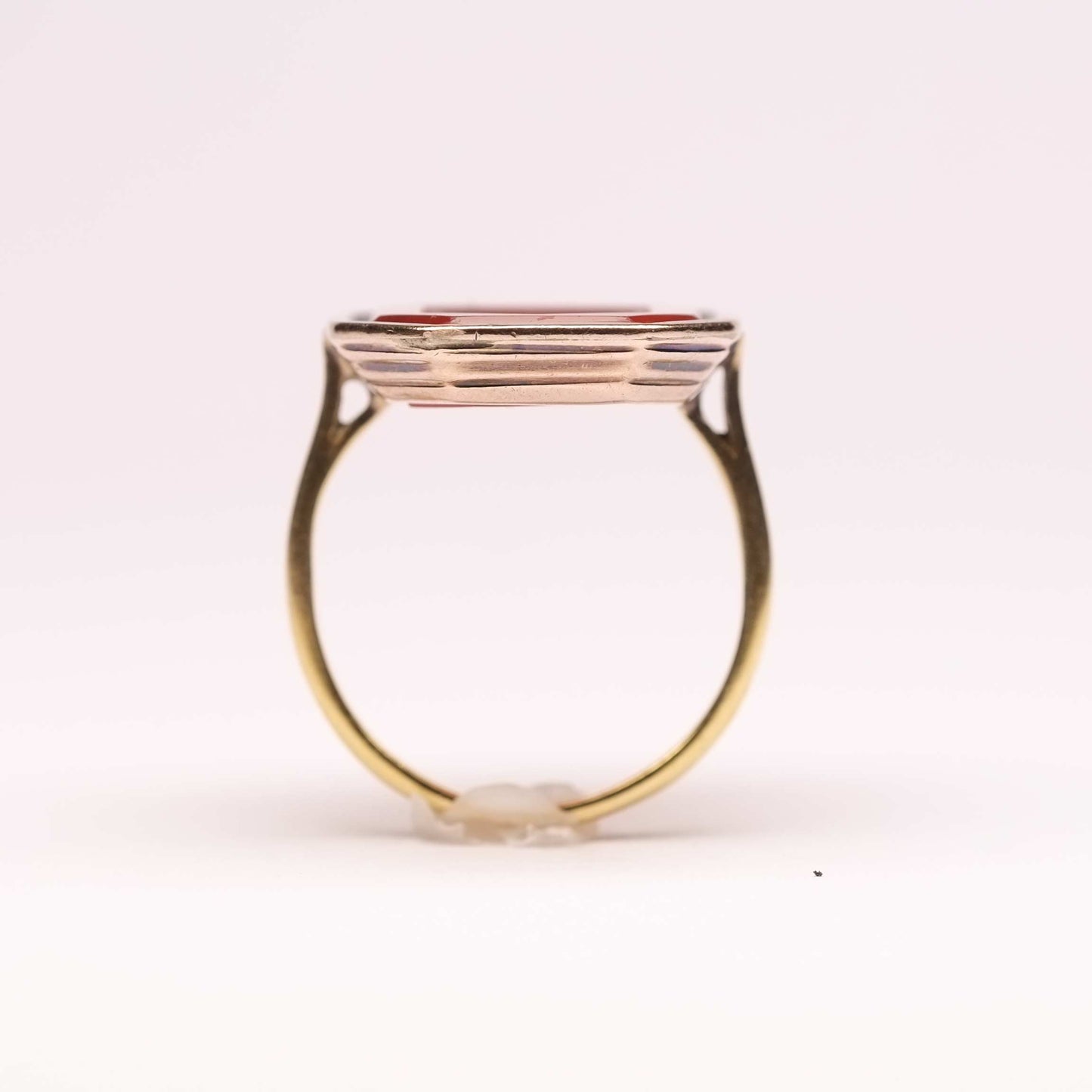 Octagonal Gold Carnelian Intaglio Ring