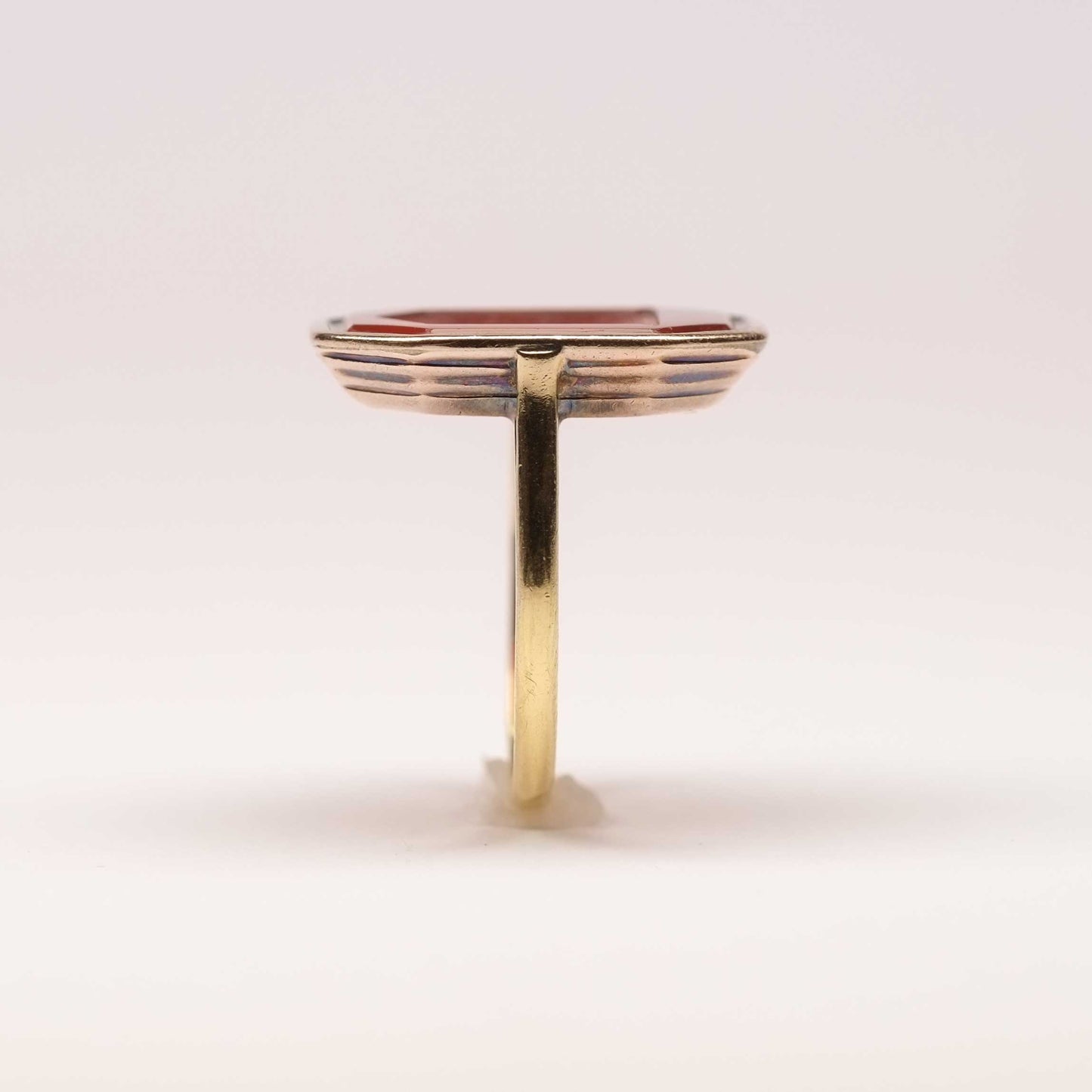 Octagonal Gold Carnelian Intaglio Ring