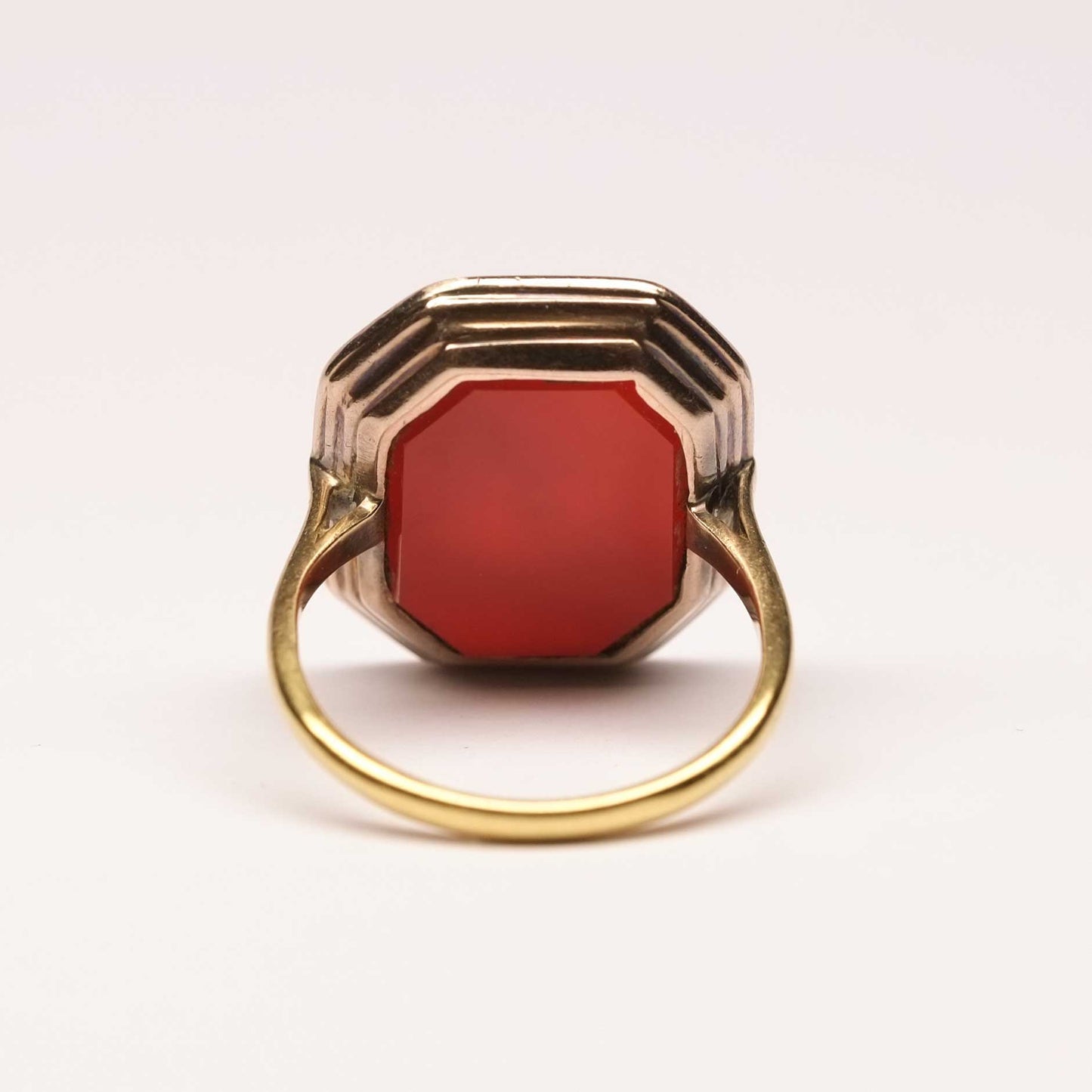 Octagonal Gold Carnelian Intaglio Ring