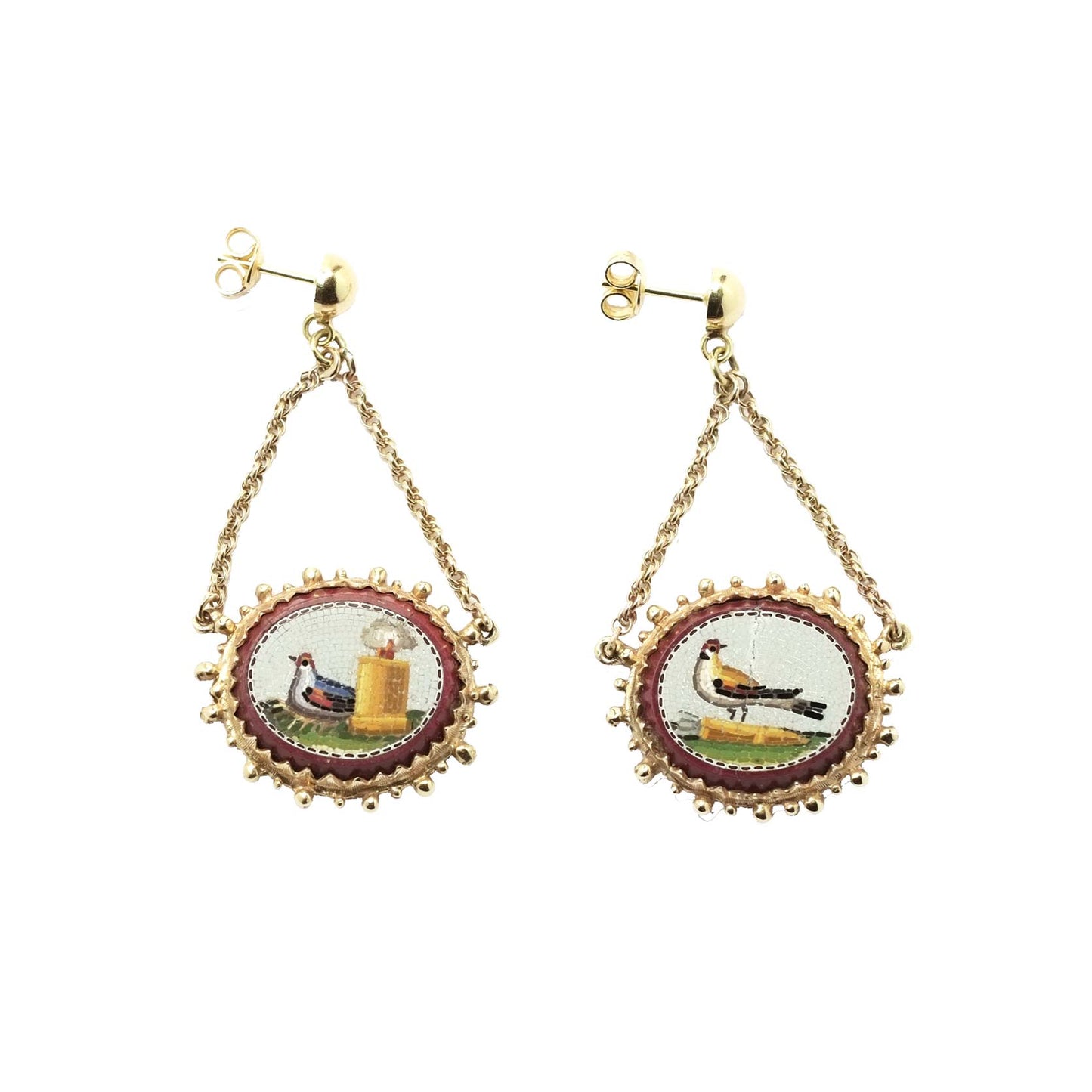 Bird Micromosaic Earrings