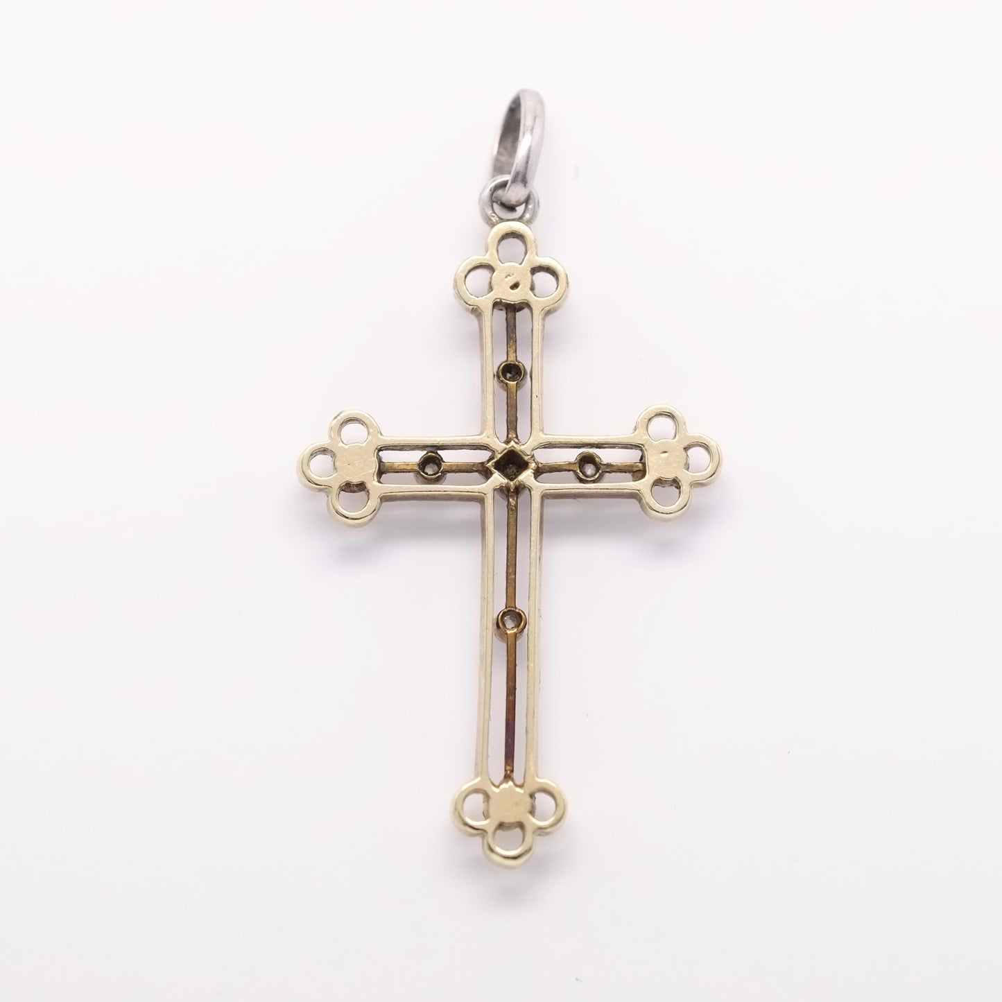 Antique Enamel Cross Pendant