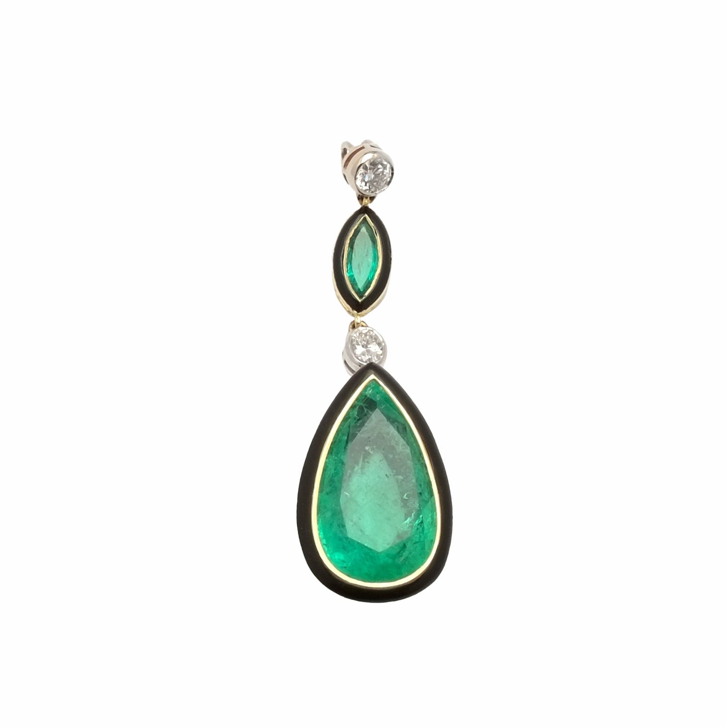 Vintage Emerald & Enamel Pendant