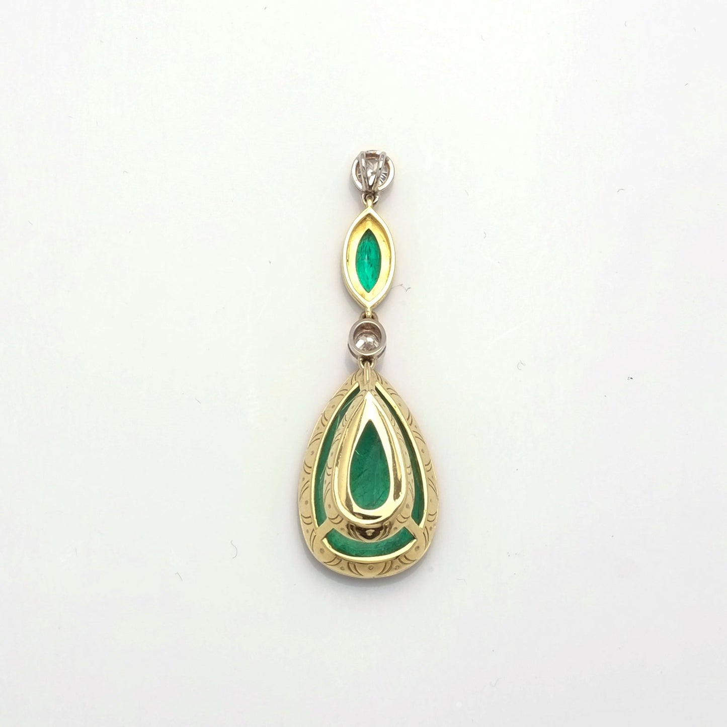 Vintage Emerald & Enamel Pendant