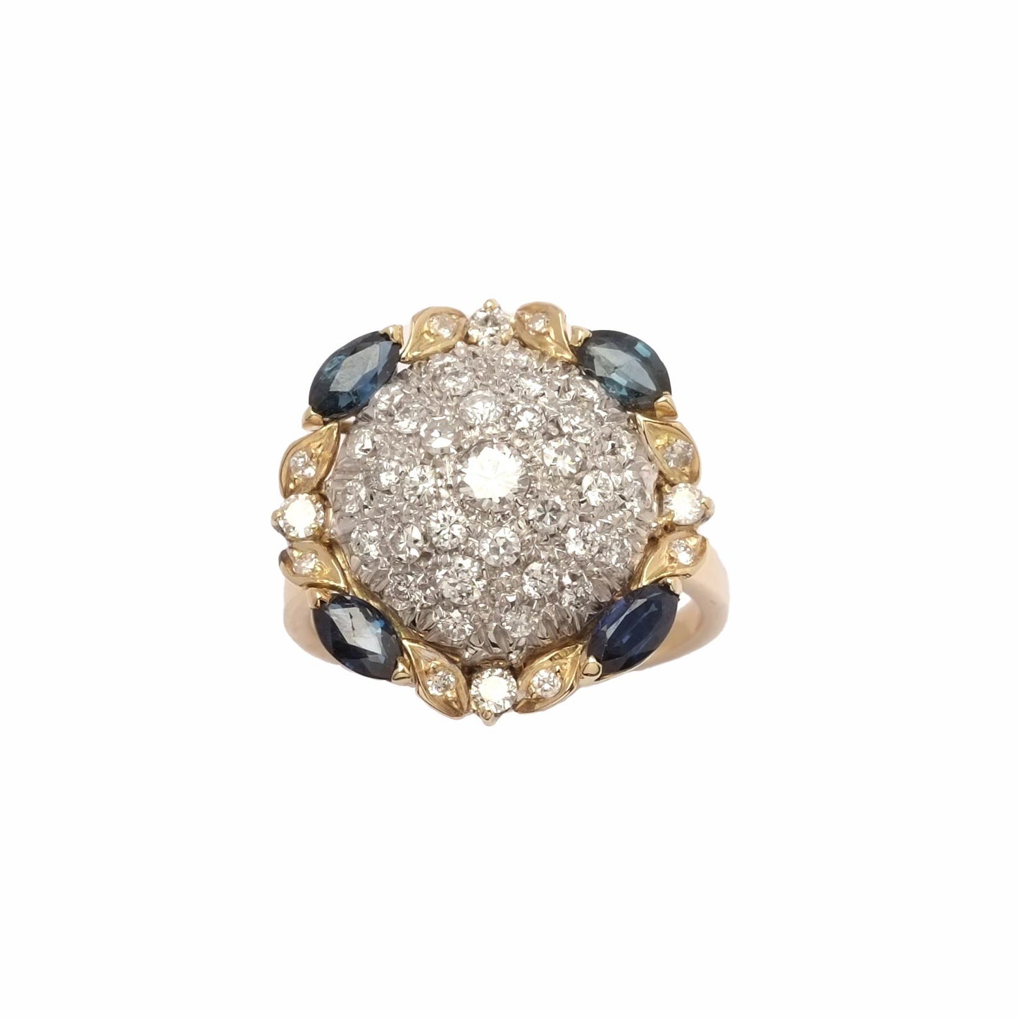 1970 Cocktail Sapphire & Diamond Ring
