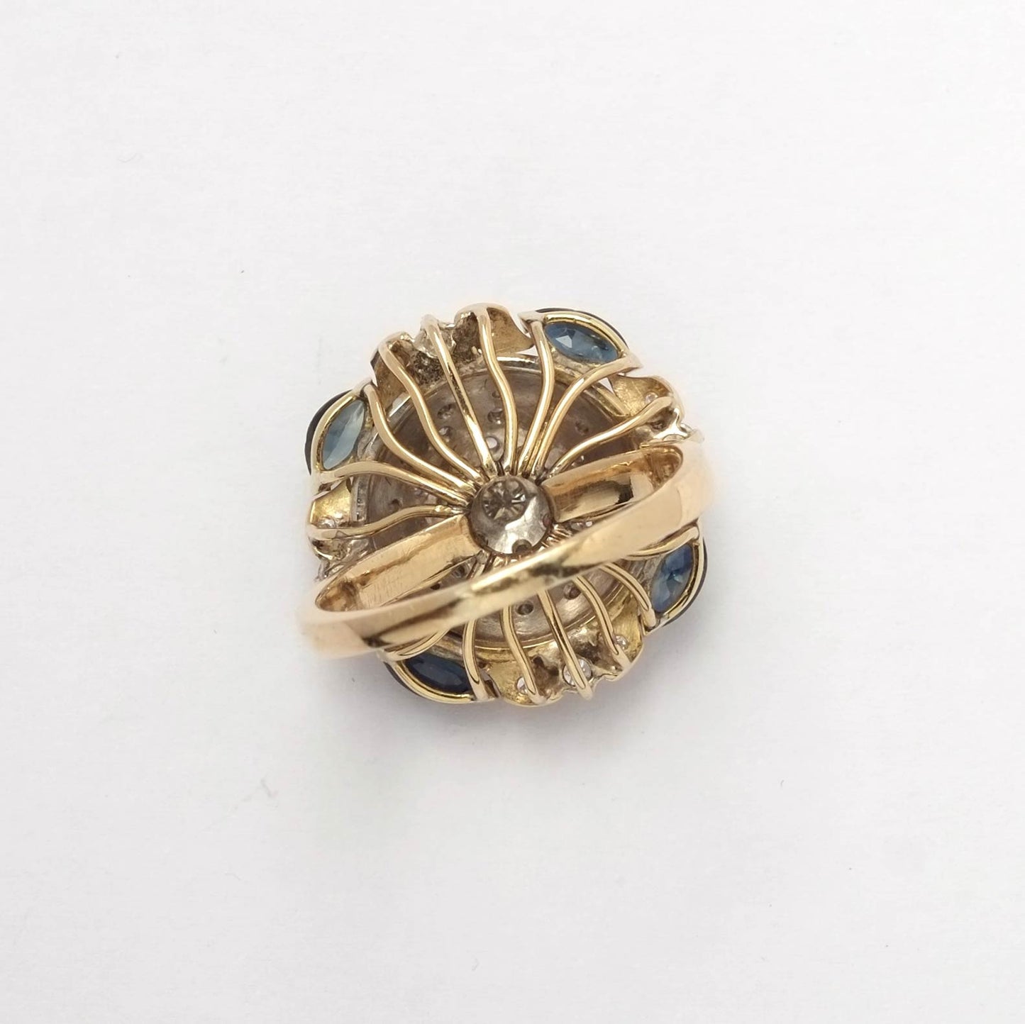 1970 Cocktail Sapphire & Diamond Ring